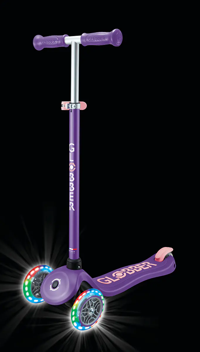 Globber Scooter für Kinder mit Leuchtrollen Primo Plus Lights lila