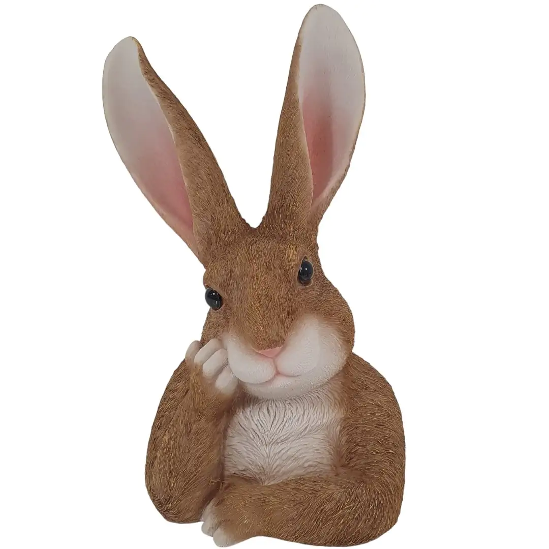 Dekofigur Hasenkopf 34 x 23,5 x 17 cm braun weiß