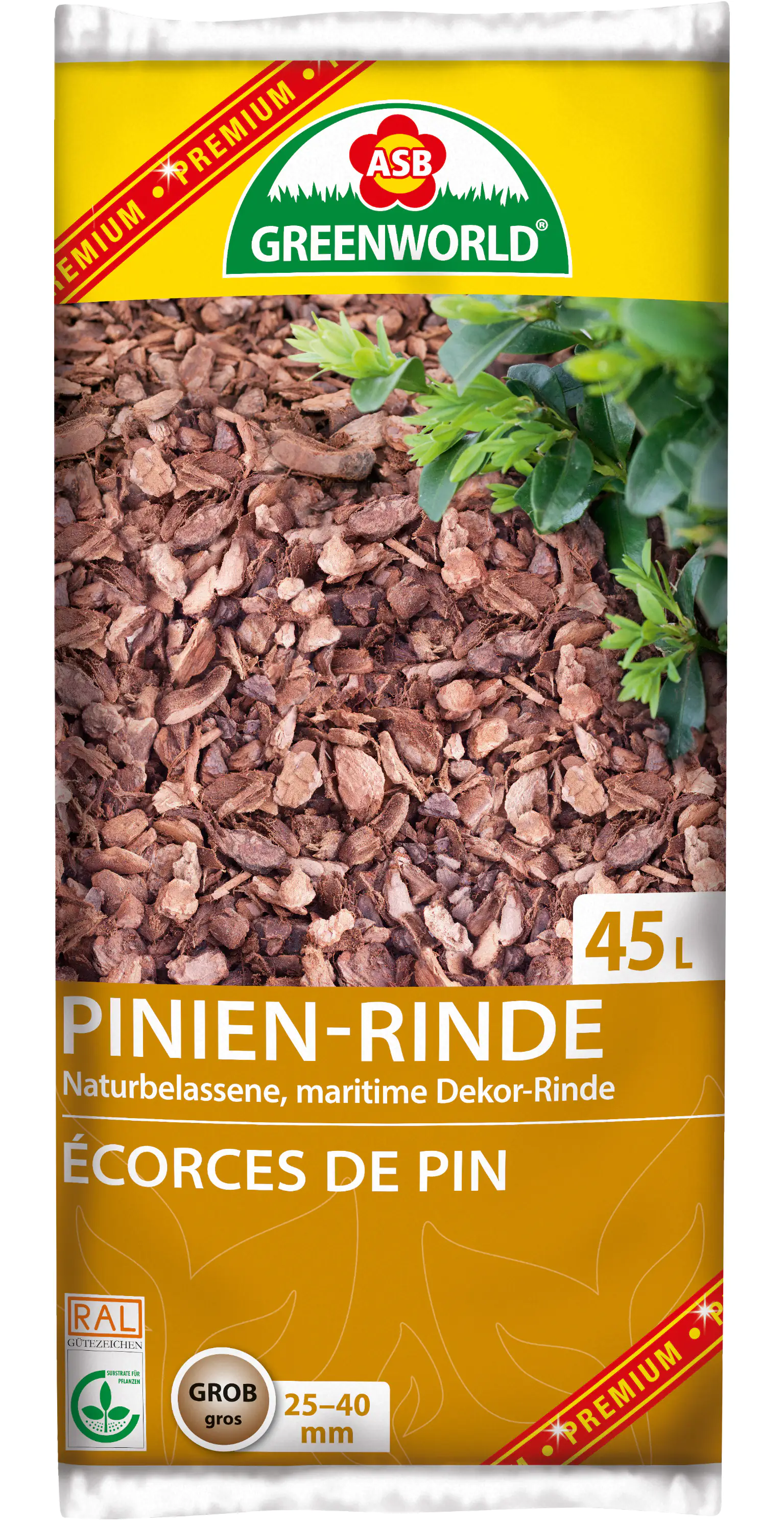 4008557002337 ASB Greenworld Pinienrinde 45L 25-40 mm Körnung, grob