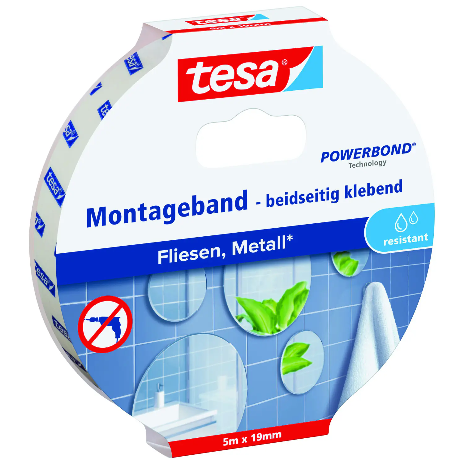 tesa Montageband 5 m x 19mm, weiß