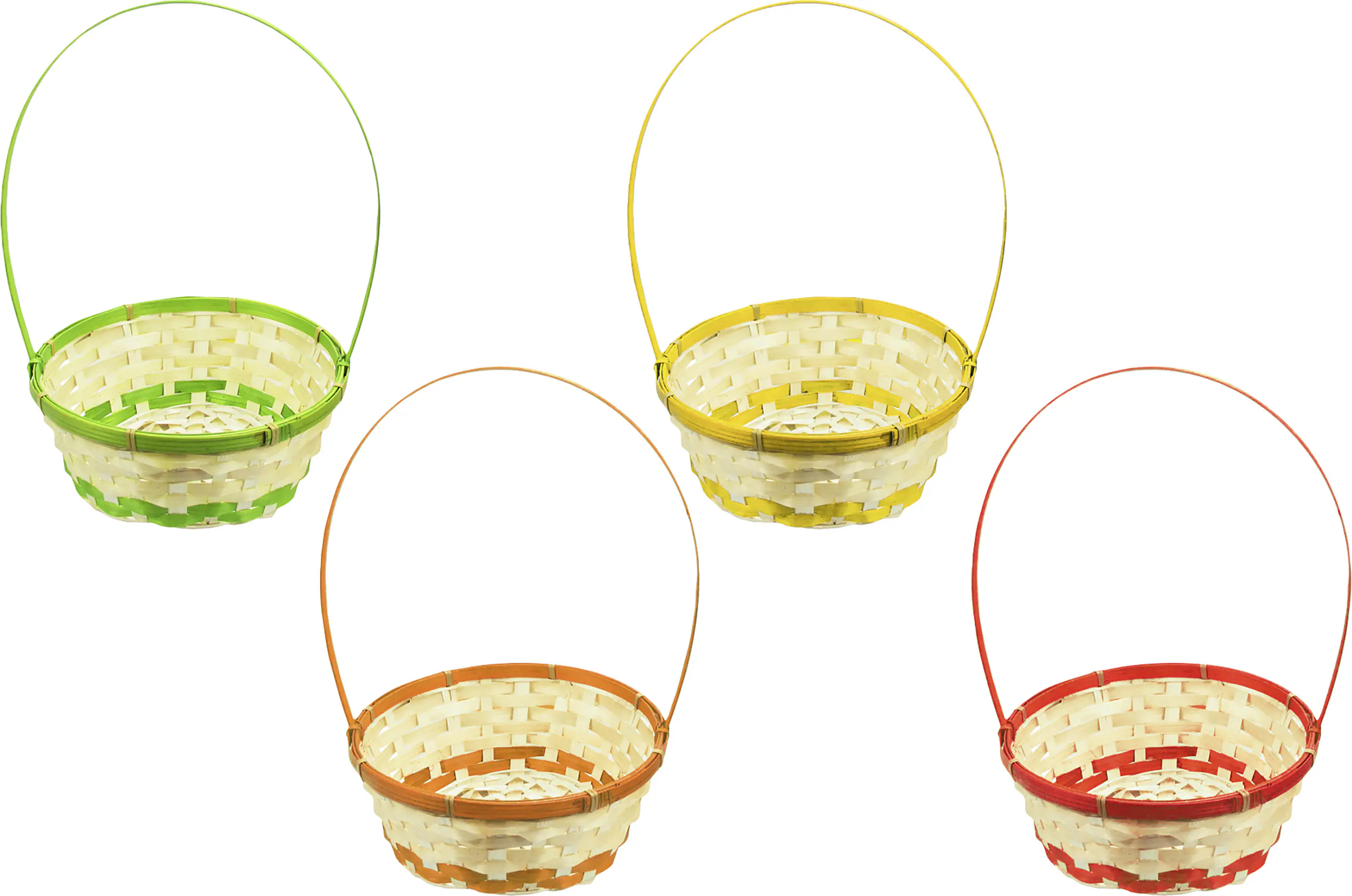 Osterkorb mit Henkel Bambus 21,5 cm natur bunt Osterkorb mit Henkel Bambus 21,5 cm natur bunt