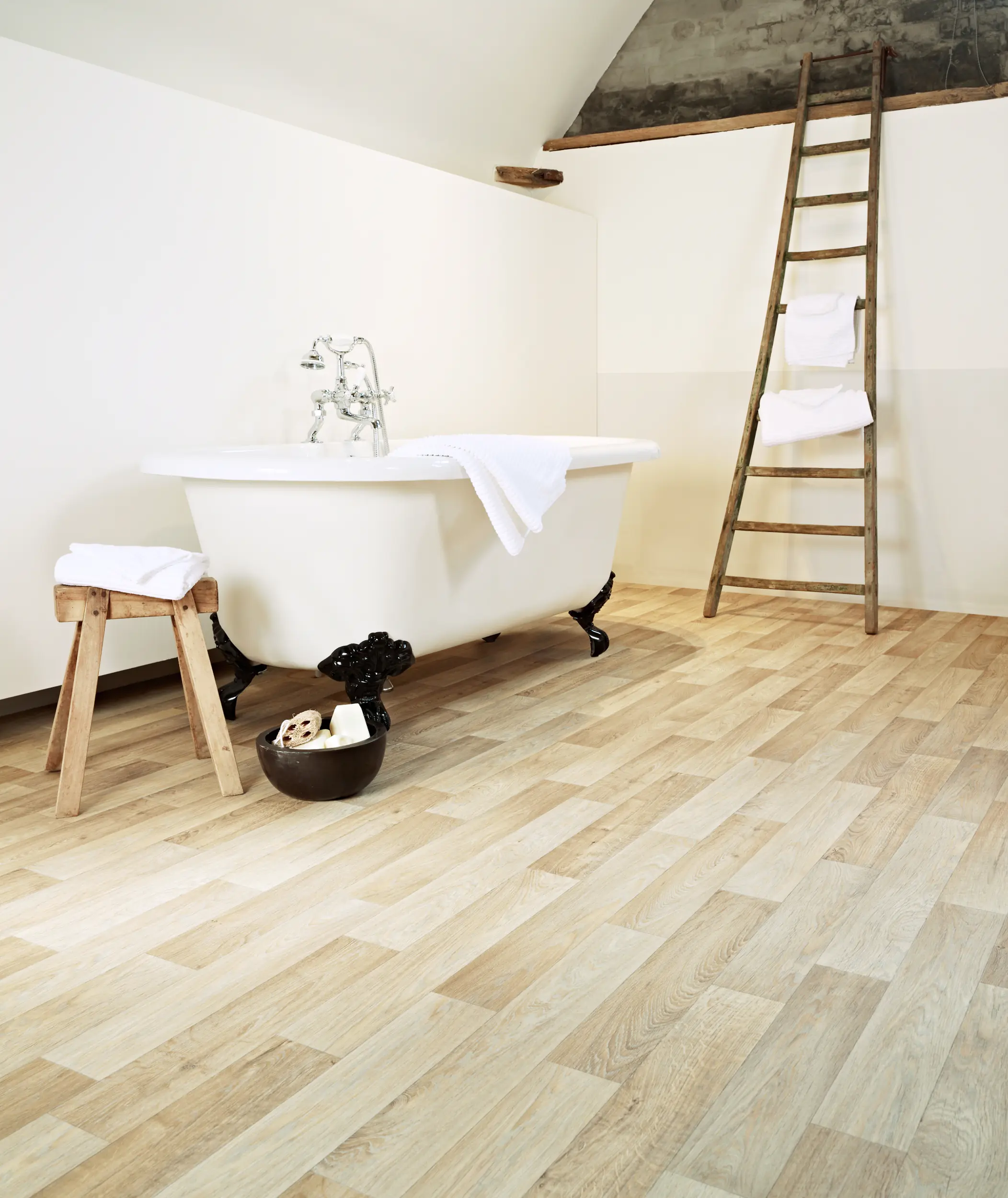 Bodenbelag Vinyl Stabparkettoptik beige 2 m breit (Meterware)