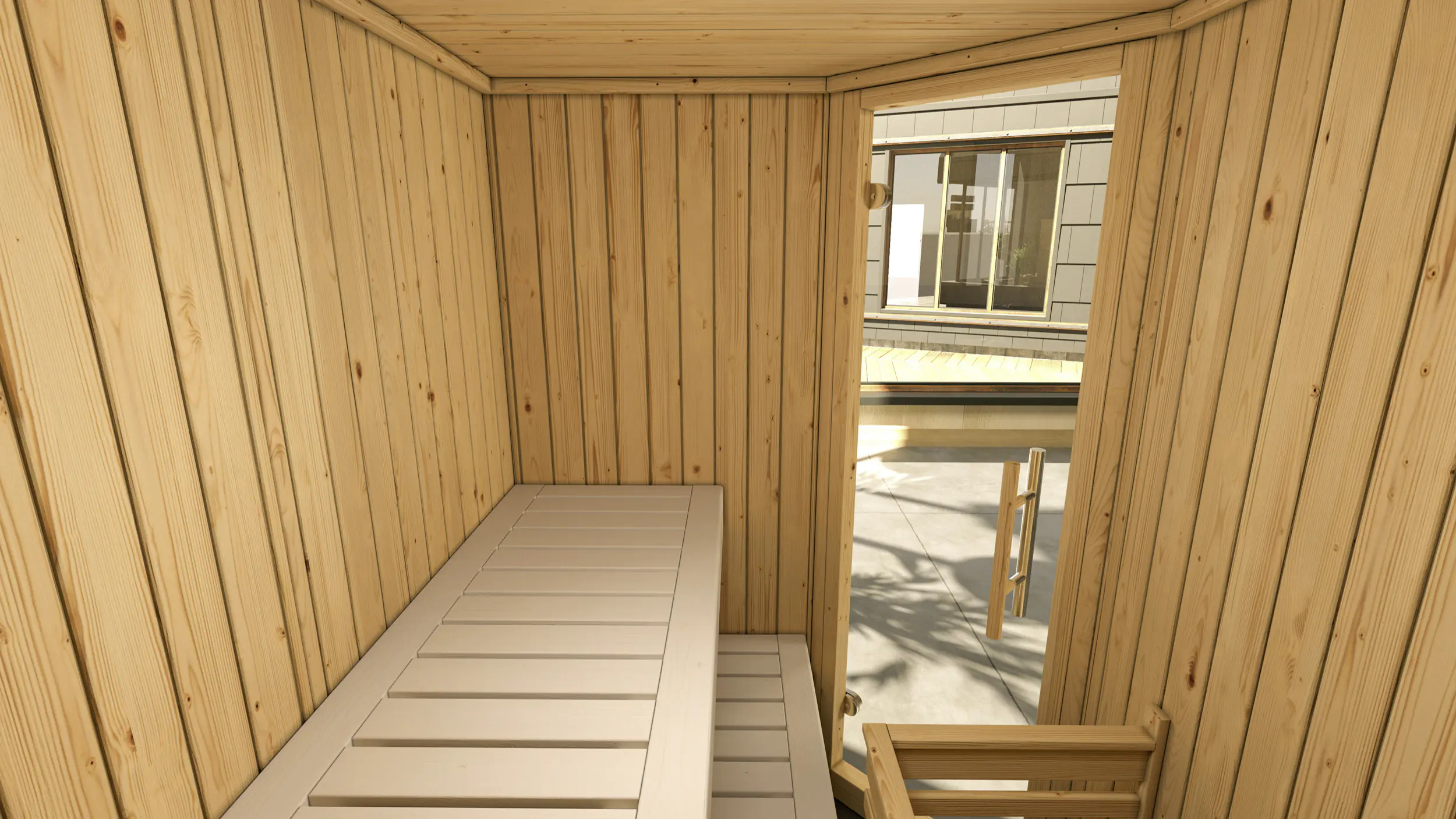 Weka Element-Ecksauna Varberg 1 mit Glastür Weka Element-Ecksauna Varberg 1 mit Glastür