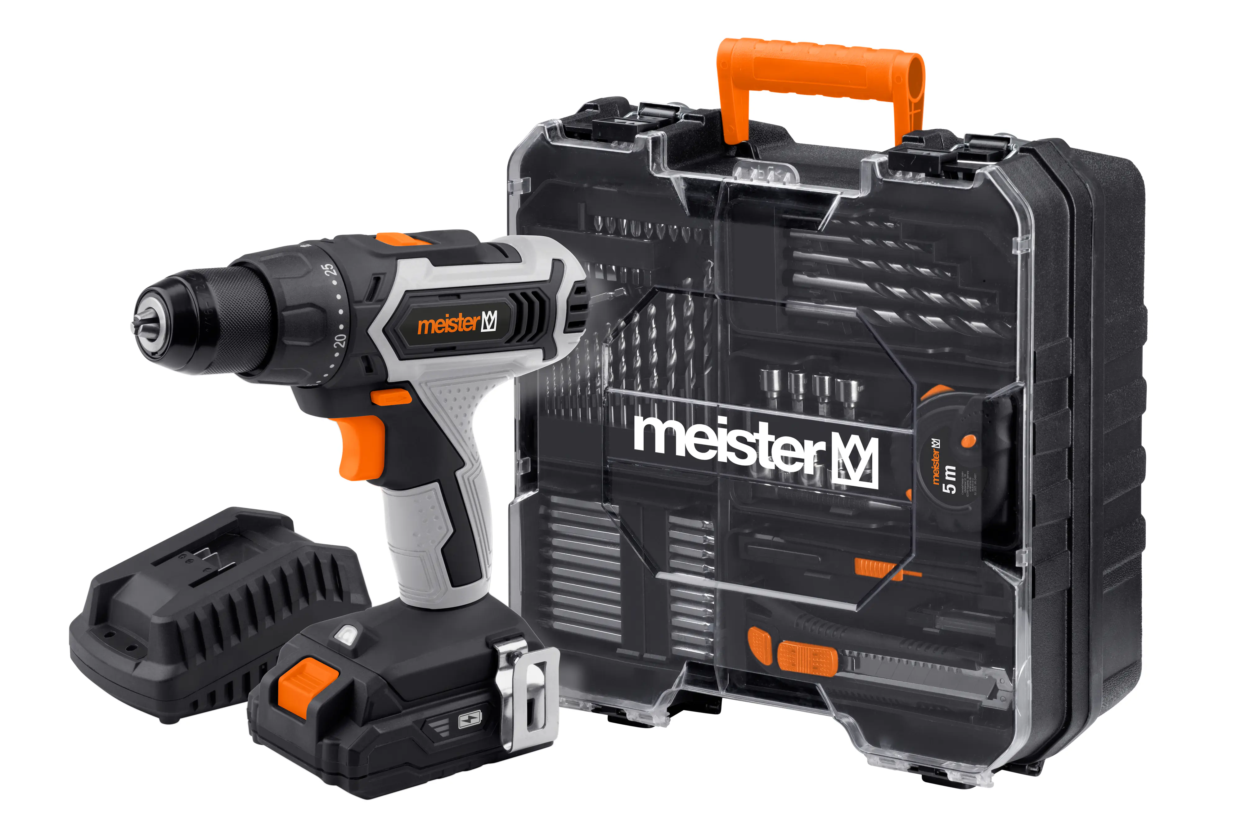 Meister Akku-Bohrschrauber-Set Mobile Werkstatt 20 V Akku, Ladegerät & Zubehör Meister Akku-Bohrschrauber-Set Mobile Werkstatt 20 V Akku, Ladegerät & Zubehör