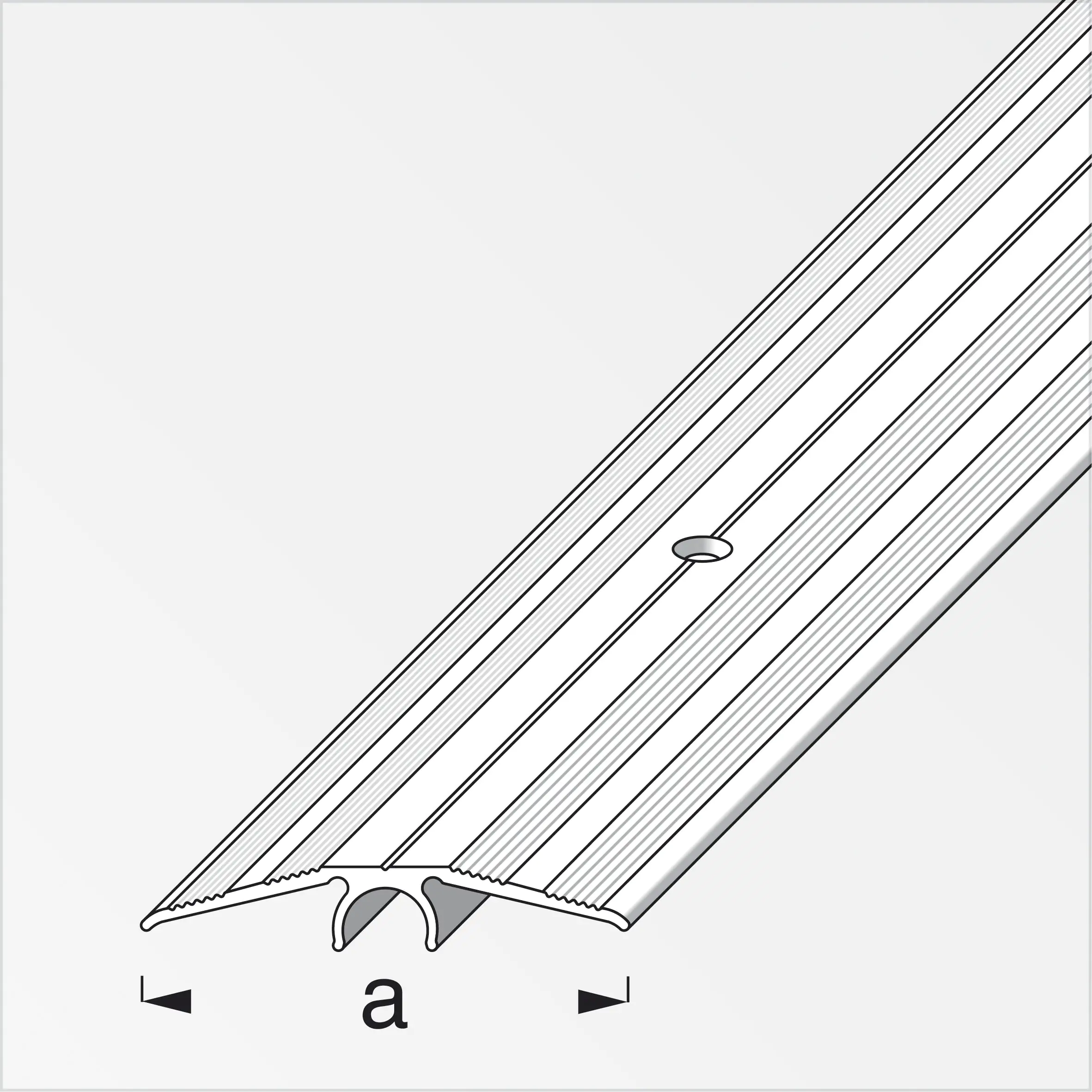 alfer Übergangs-Profil 1 m, 46 mm Aluminium eloxiert messing