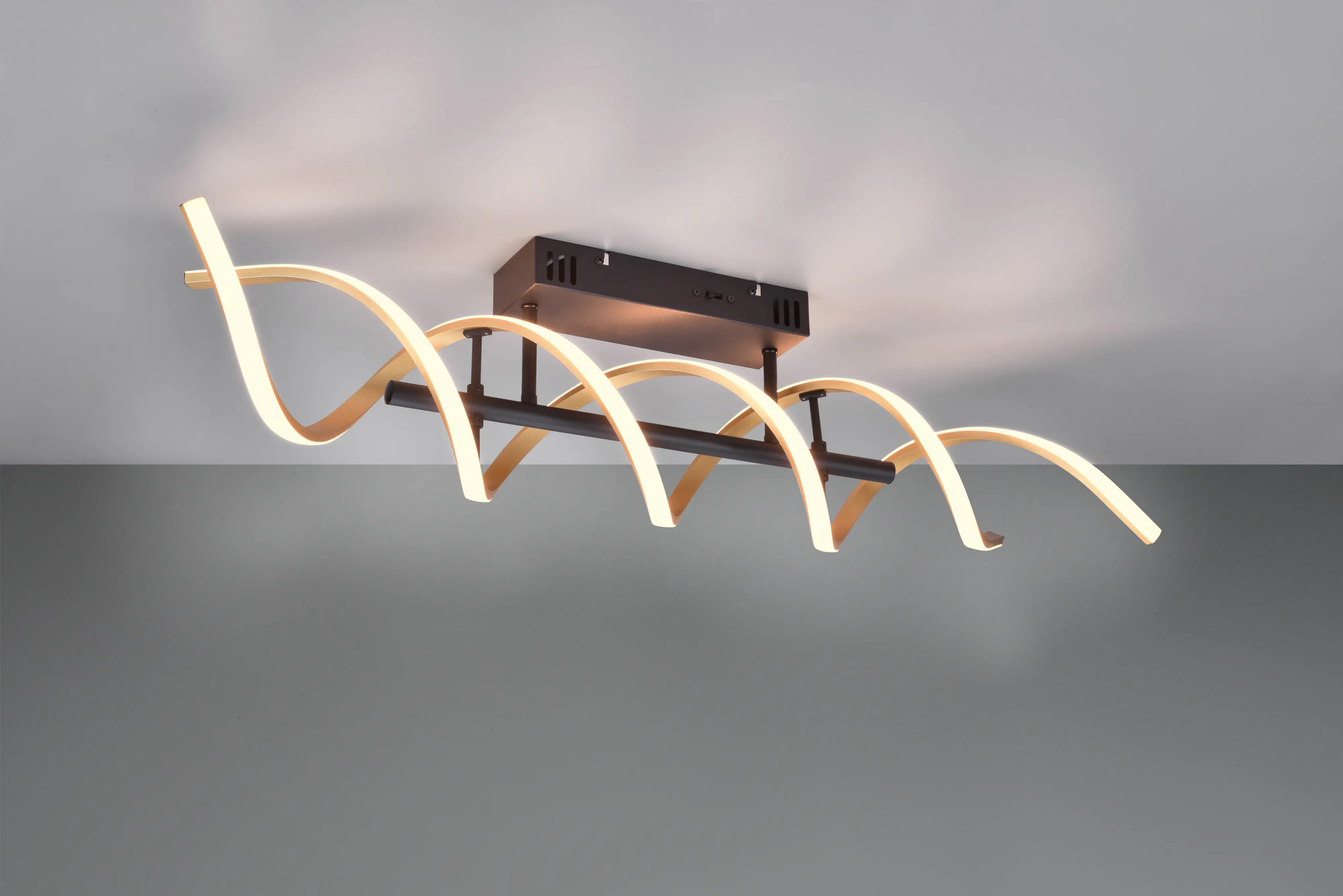 Trio LED-Deckenleuchte Sequence 20,5 x 90 cm warmweiß-neutralweiß messing matt dimmbar