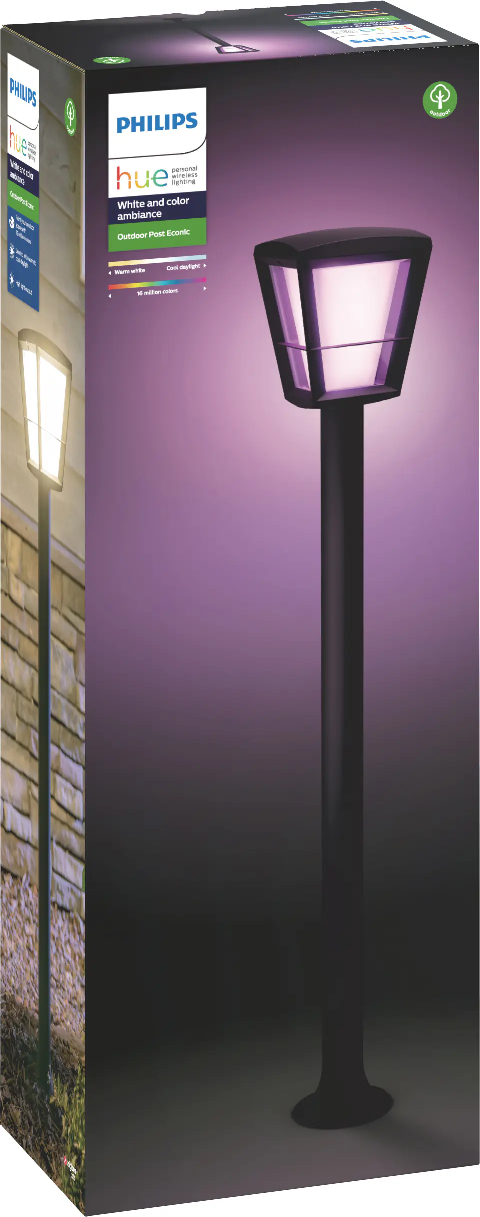 Philips Hue LED Wegeleuchte White & Color Ambiance Econic schwarz 100 cm