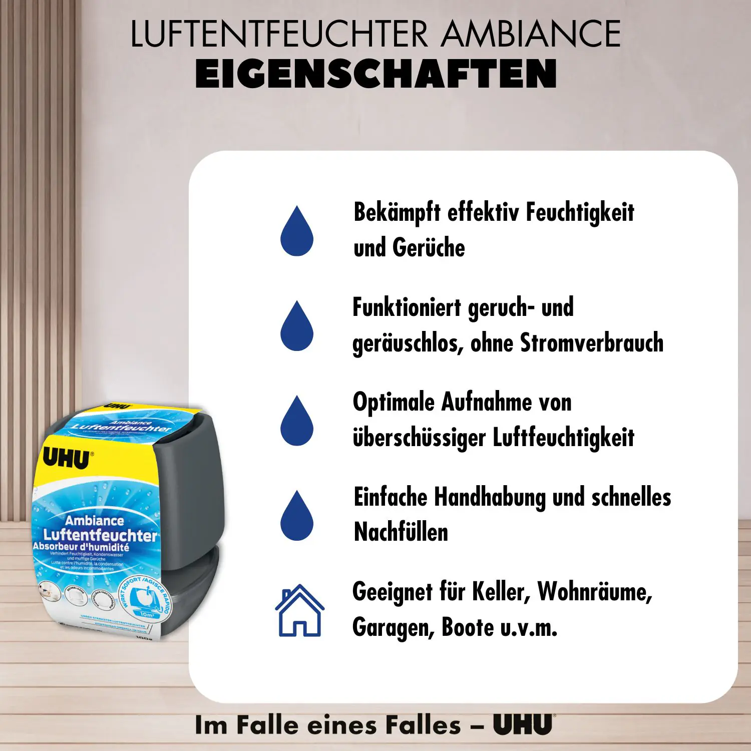 UHU Luftentfeuchter Ambiance anthrazit, 100 g