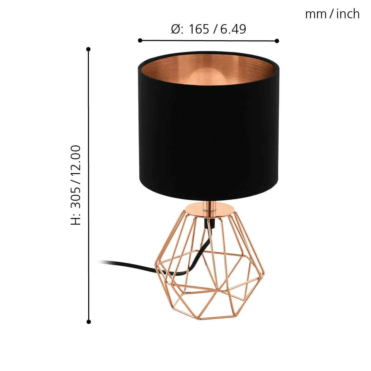 Eglo Tischleuchte Carlton 2 kupfer Ø 16,5 cm E14, max. 60 W Eglo Tischleuchte Carlton 2 kupfer Ø 16,5 cm E14, max. 60 W