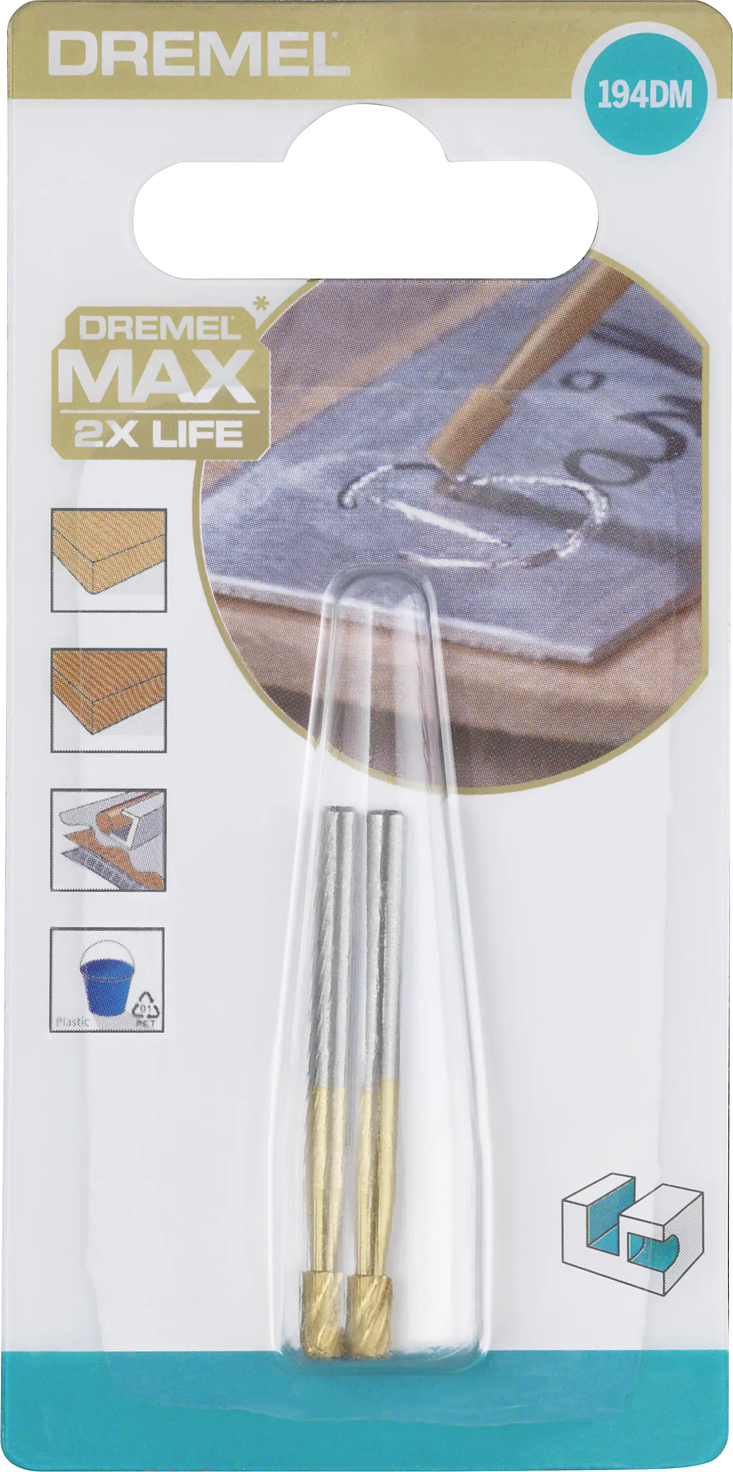 Dremel Max Hochgeschwindigkeits-Fräsmesser zylindrisch Ø 3,2 mm 194DM 2 Stück