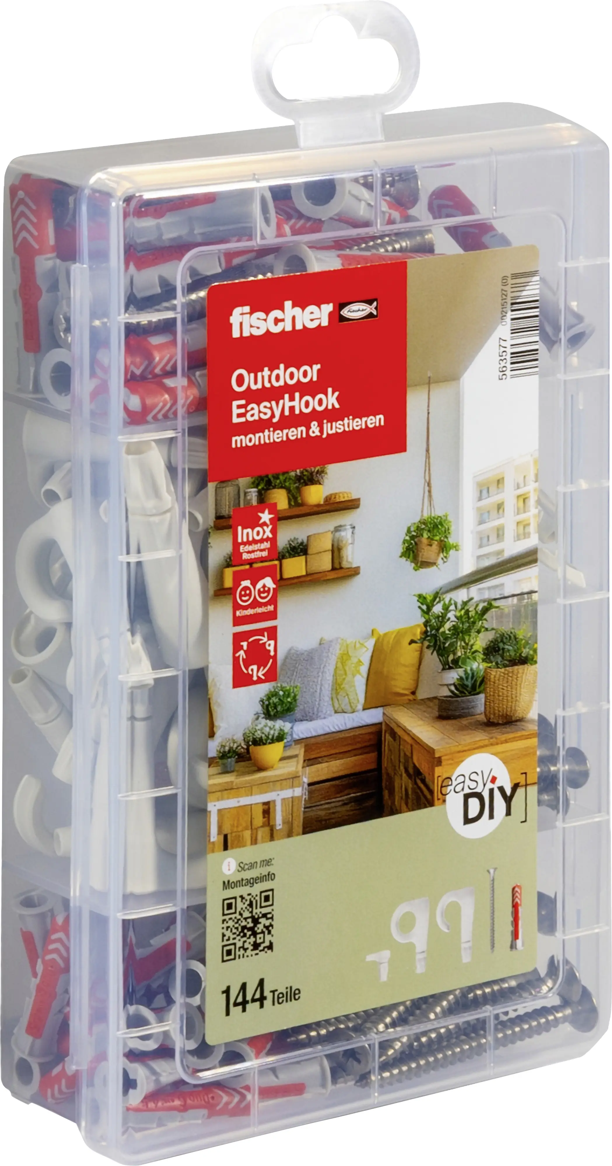 Fischer Meister-Montagebox EasyDIY Outdoor EasyHook - 144 Stk.