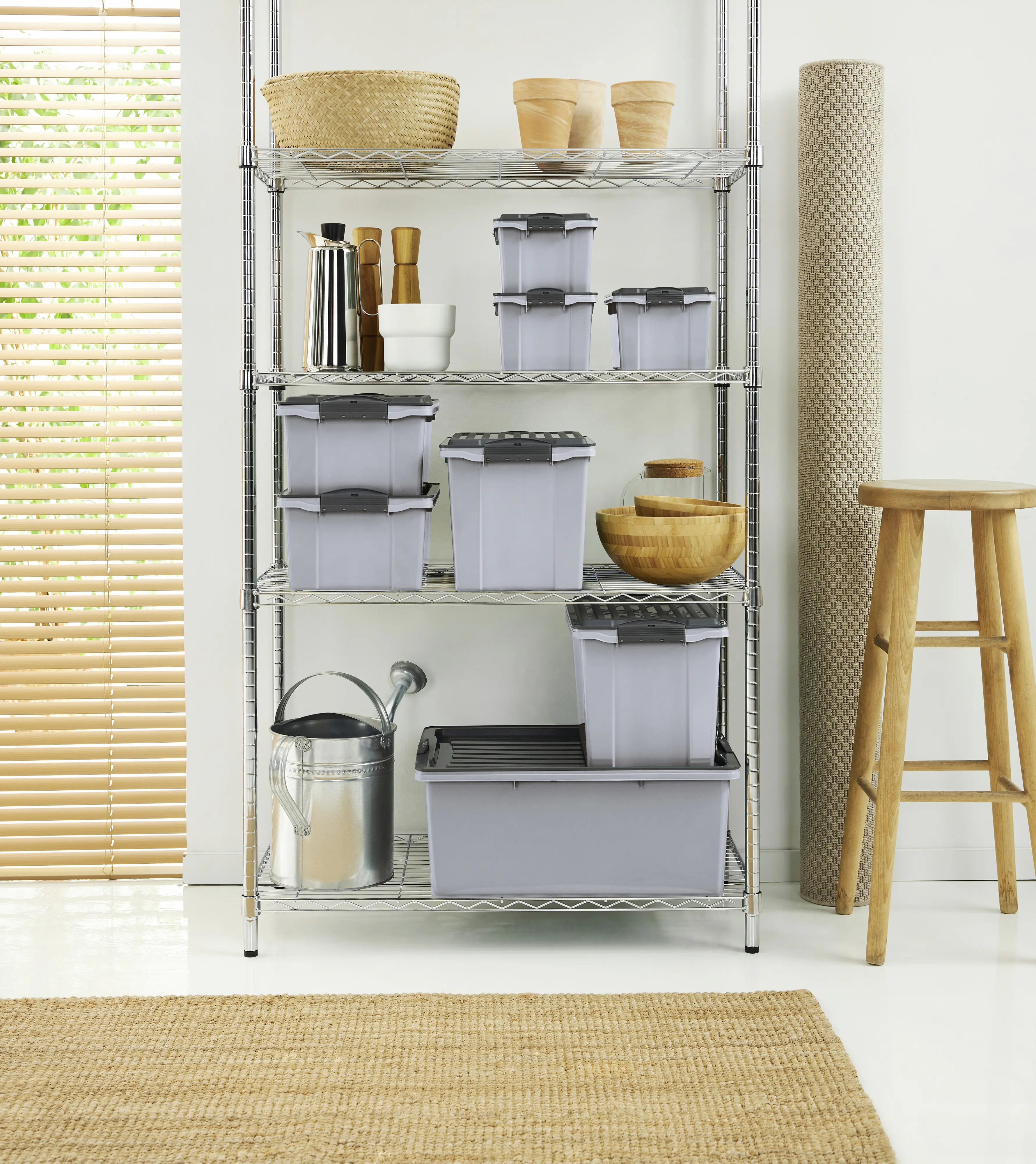 Rotho Aufbewahrungsbox Compact mit Deckel 27 x 18,5 cm 4,5 L misty blau