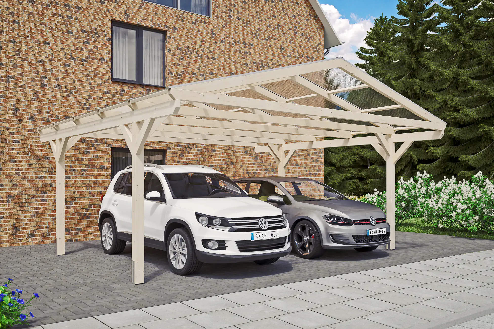 4018211246182 SKAN HOLZ Carport Westerwald 570 x 541 cm, natur