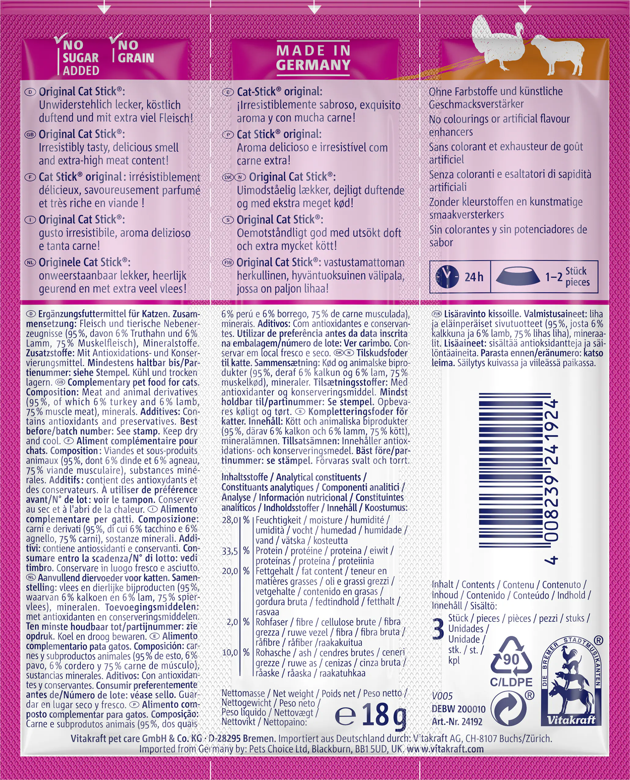 Vitakraft Katzensnack Truthahn & Lamm Vitakraft Katzensnack Truthahn & Lamm