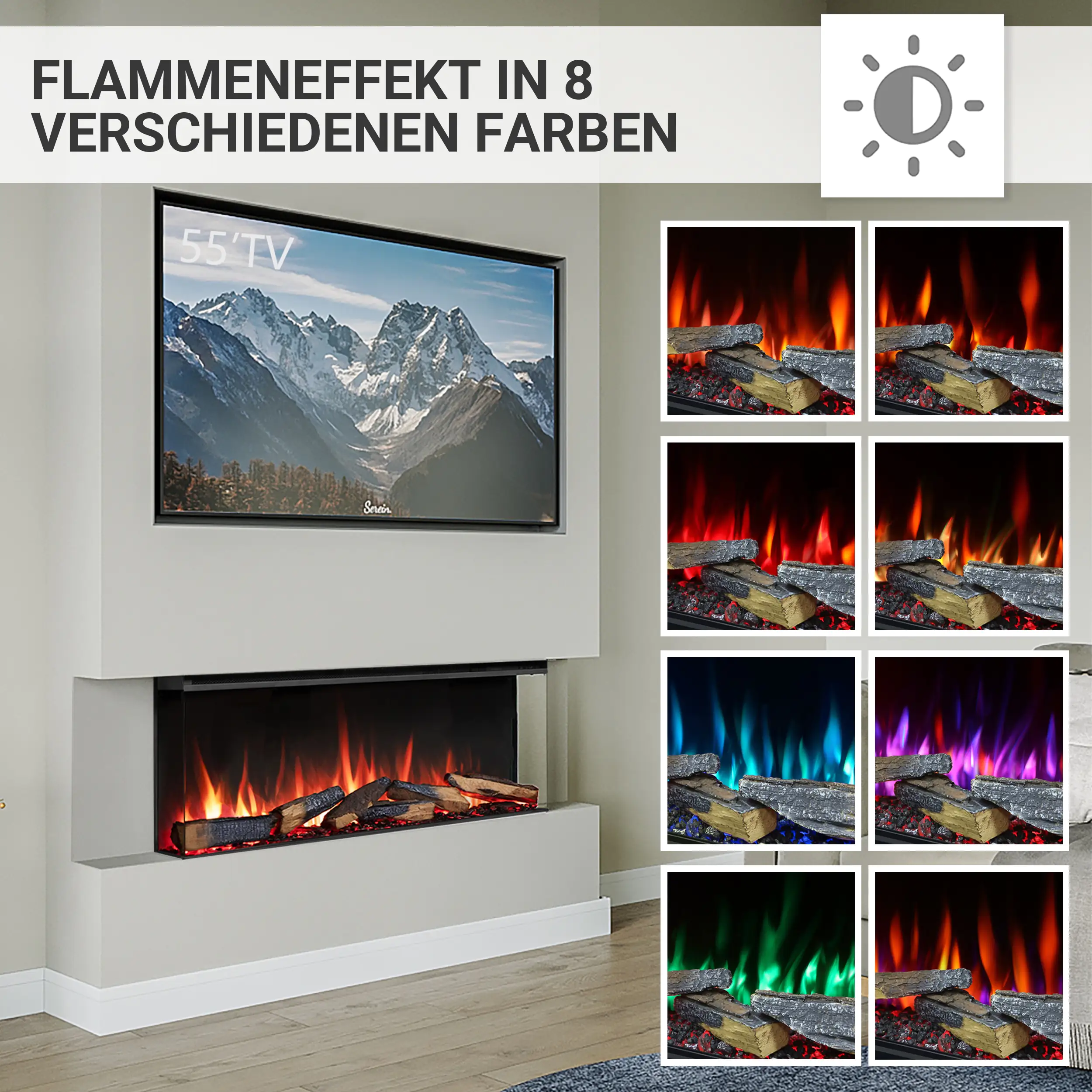 Balderia Elektrokamin schwarz Athena 44 1000/1500 Watt 49,5 x 112,8 cm Balderia Elektrokamin schwarz Athena 44 1000/1500 Watt 49,5 x 112,8 cm