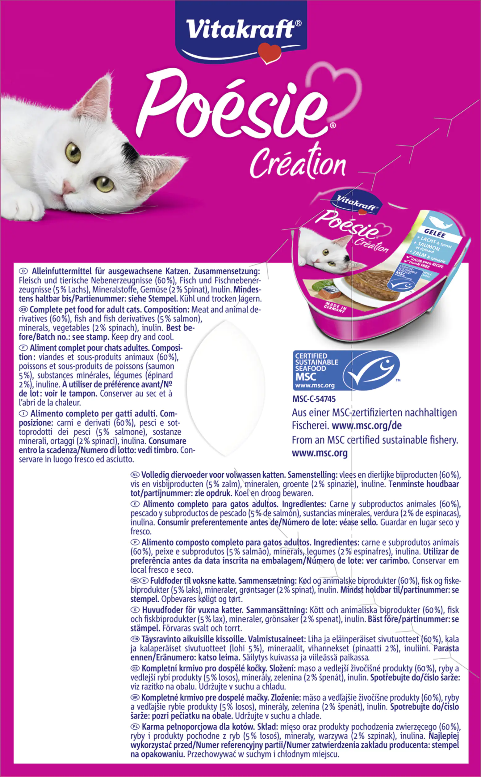 Vitakraft Poésie Katzenfutter Gelée Wild & Lachs 6 x 85 g Vitakraft Poésie Katzenfutter Gelée Wild & Lachs 6 x 85 g