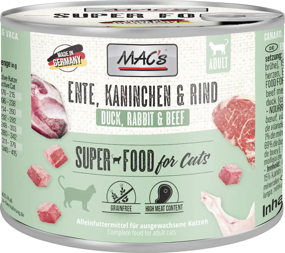 Macs Cat Ente Kaninchen & Rind 200 g