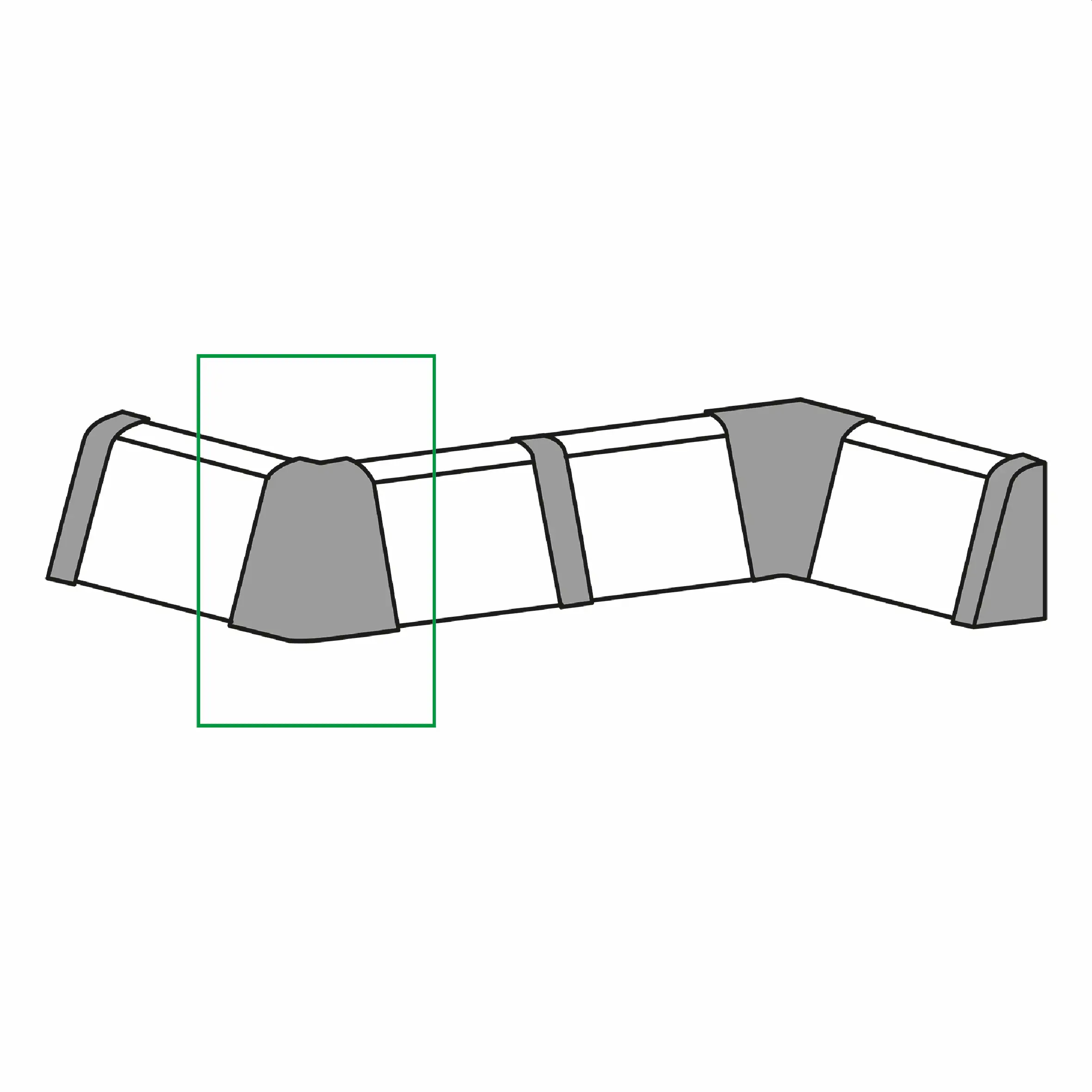 Neuhofer Außenecke 30 x 30 x 60 mm Silber bedampft
