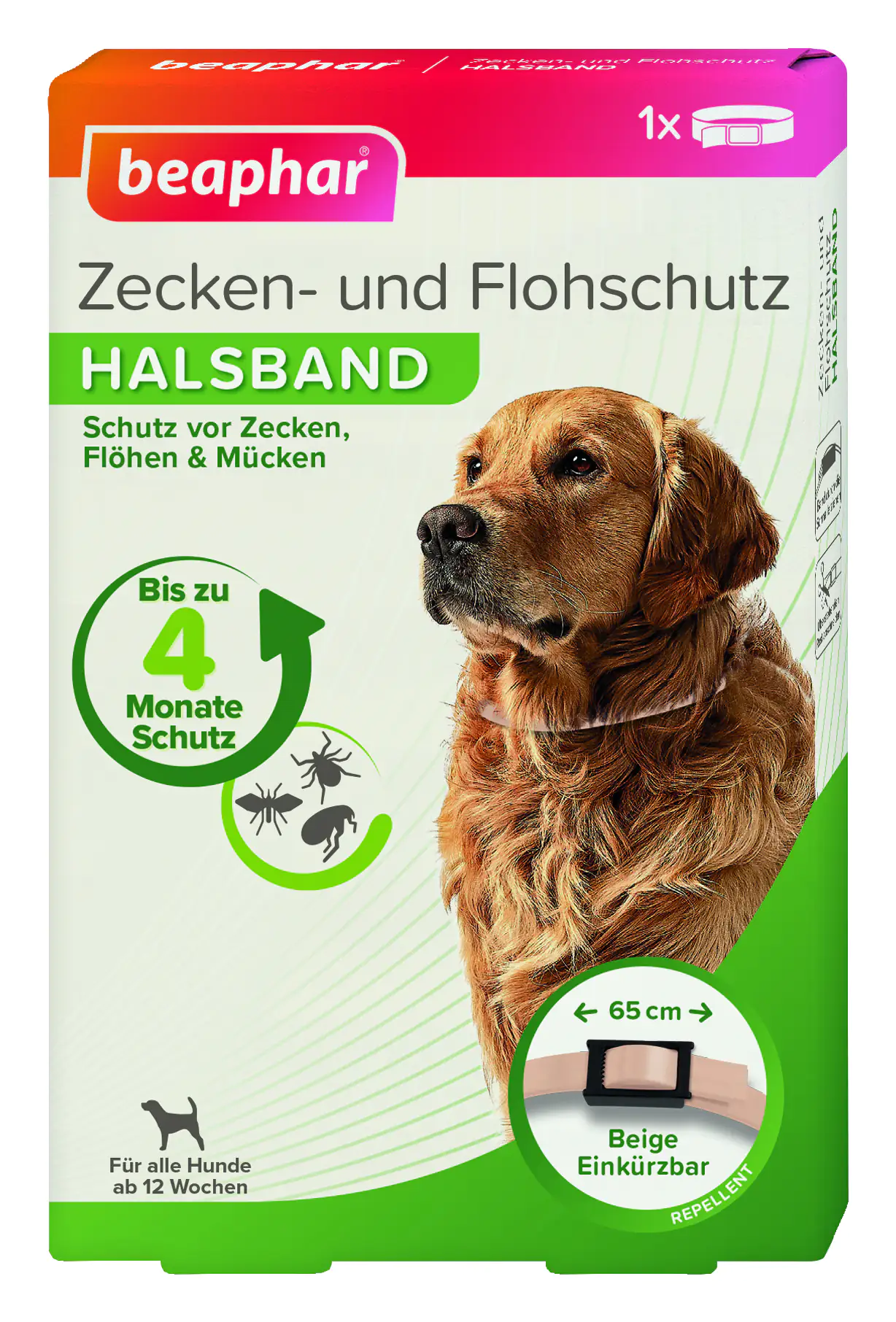 Beaphar Zecken- und Flohschutz Halsband beige 65 cm