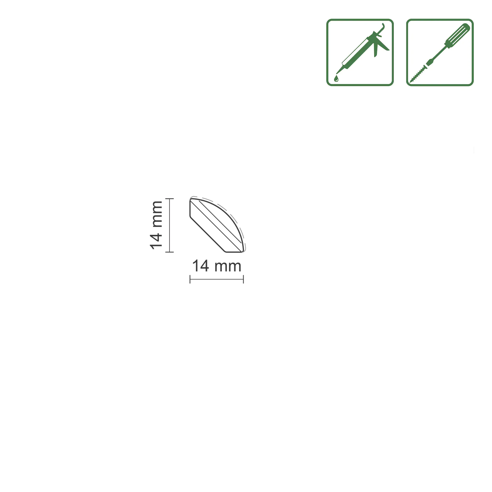 FN Neuhofer Viertelrundstab L0184 RAL9010 240 cm 14 x 14 mm