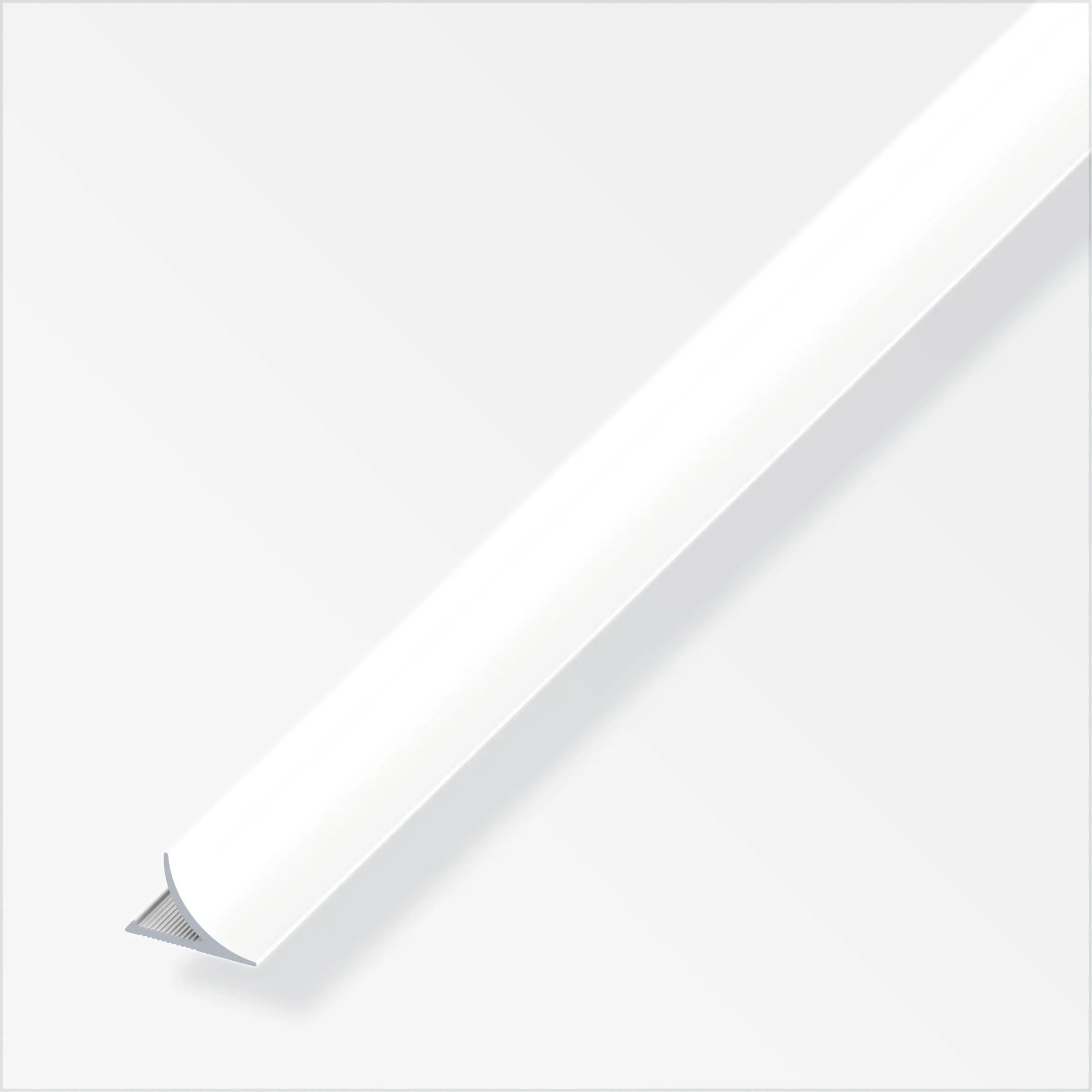 alfer Randfugeabdeckprofil 1 m, 12 x 17 mm Alu beschichtet brillantweiss