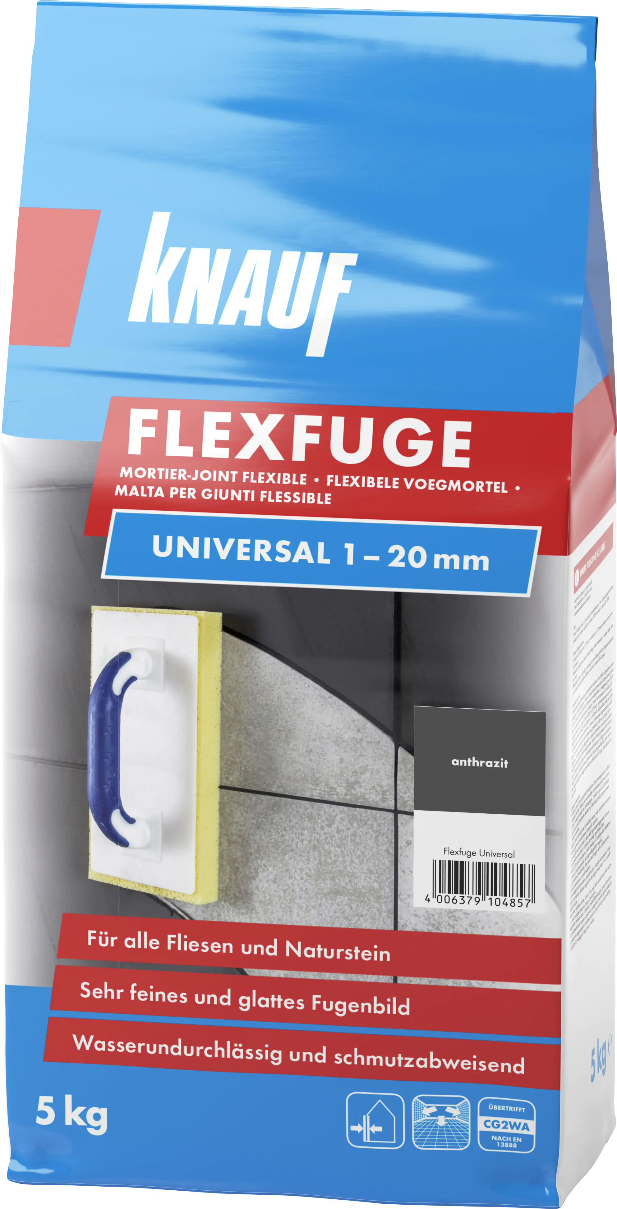 Knauf Fugenmörtel Flexfuge Universal 1 - 20 mm anthrazit 5 kg Knauf Fugenmörtel Flexfuge Universal 1 - 20 mm anthrazit 5 kg