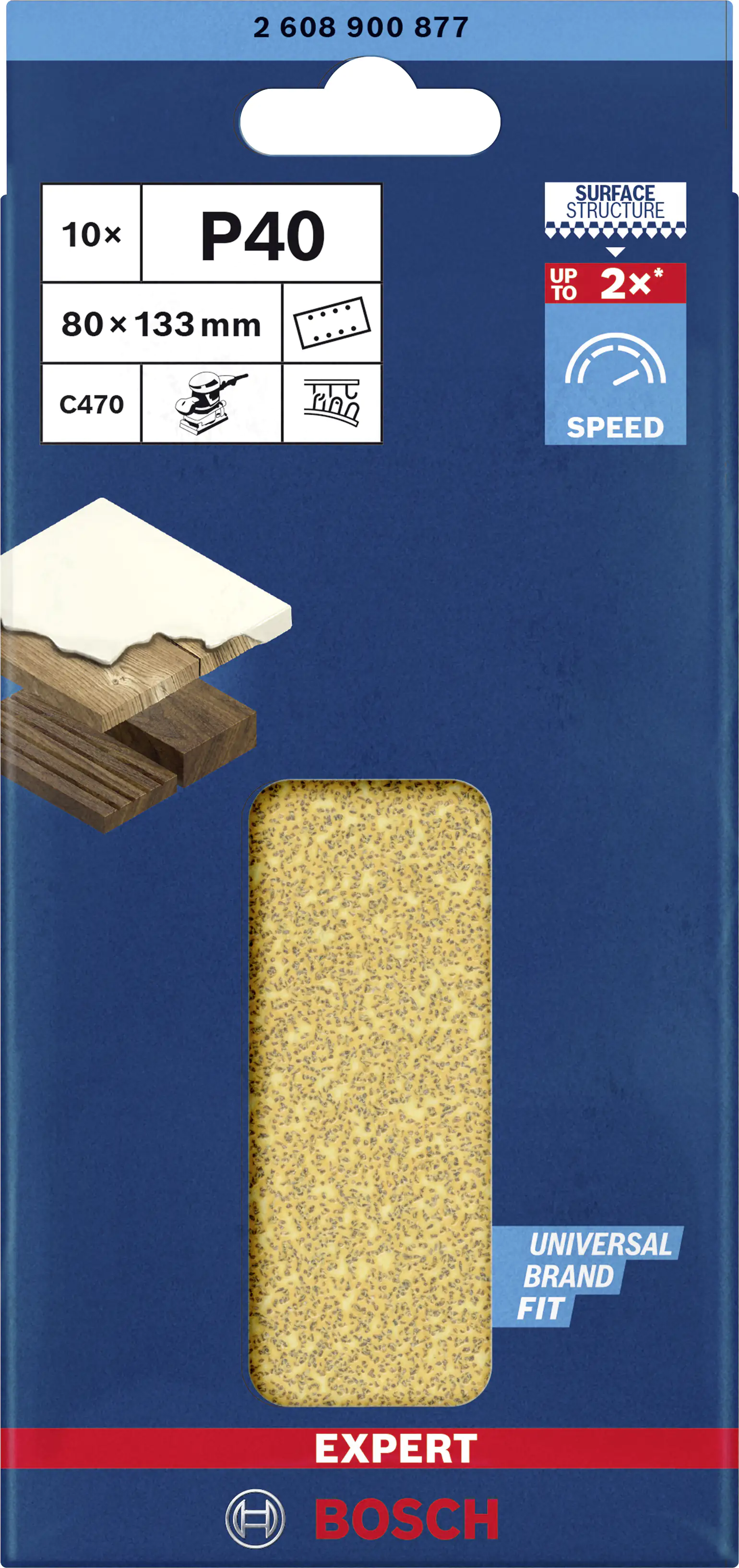 Bosch Expert Schleifpapier C470 80 x 133 mm G 40 10 Stück Bosch Expert Schleifpapier C470 80 x 133 mm G 40 10 Stück