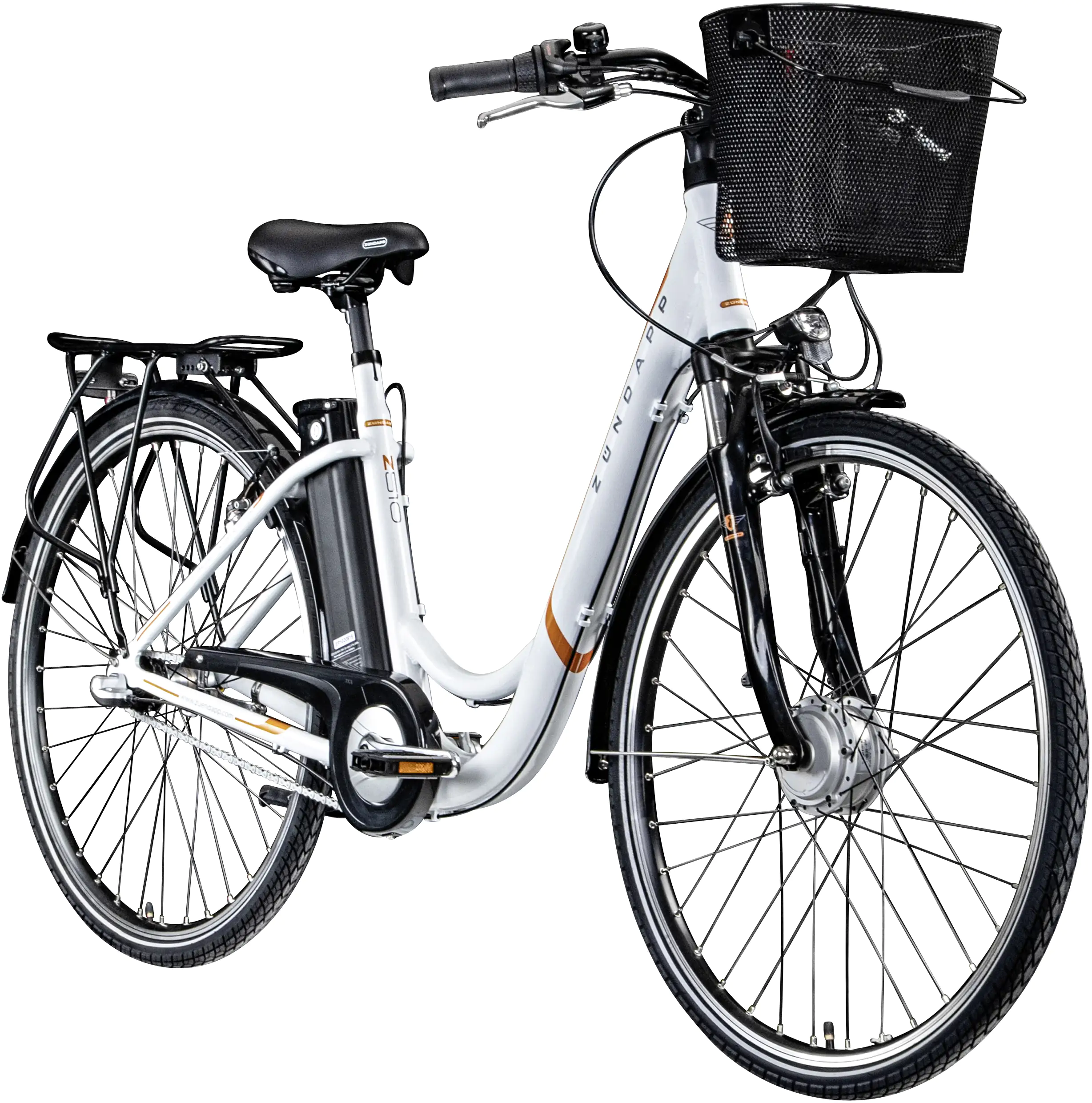 Zündapp E-Bike City Z510 28 Zoll 3-Gang 374 Wh weiß orange 