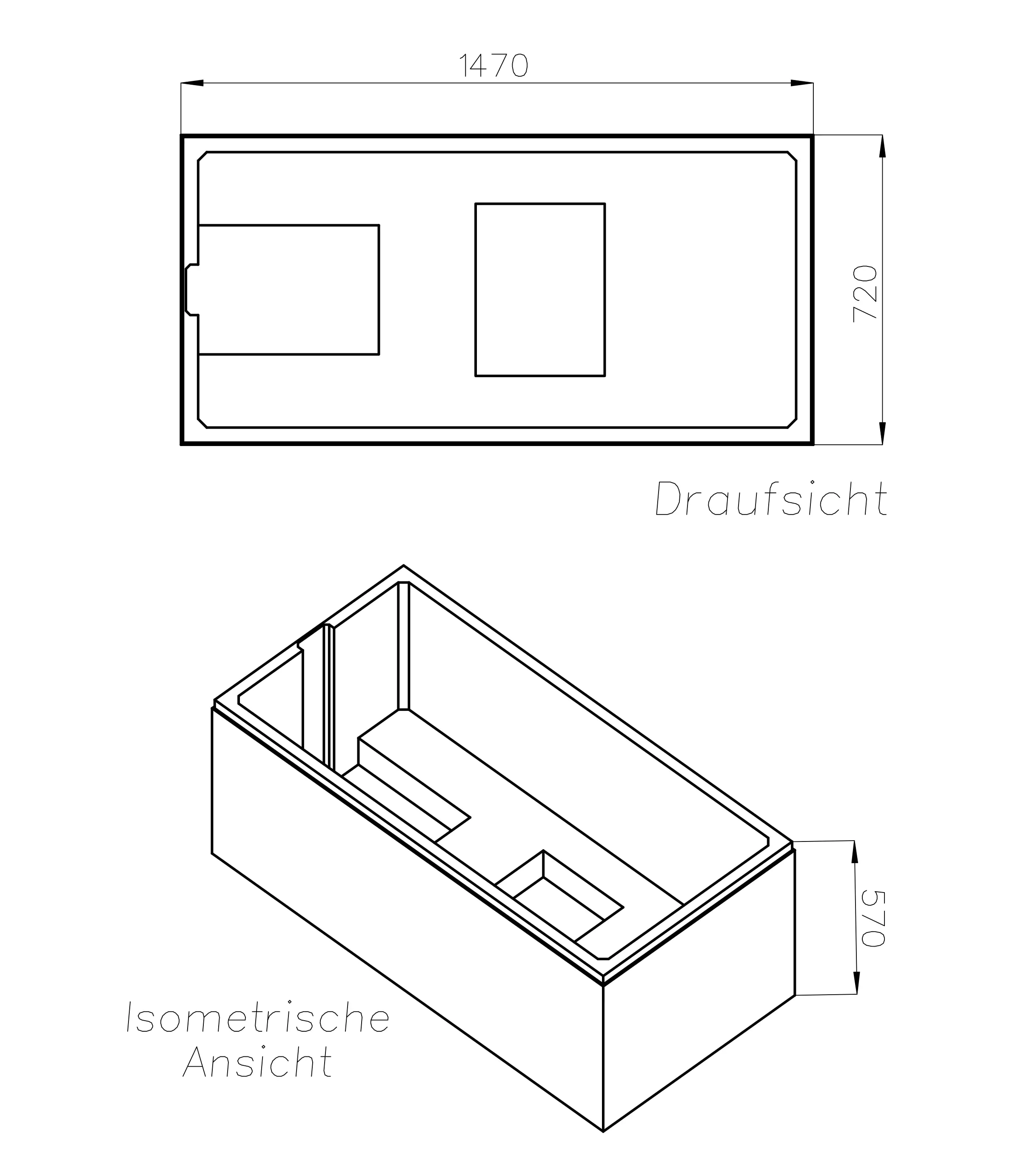 Ottofond Wannenträger Viva 1470 x 720 mm