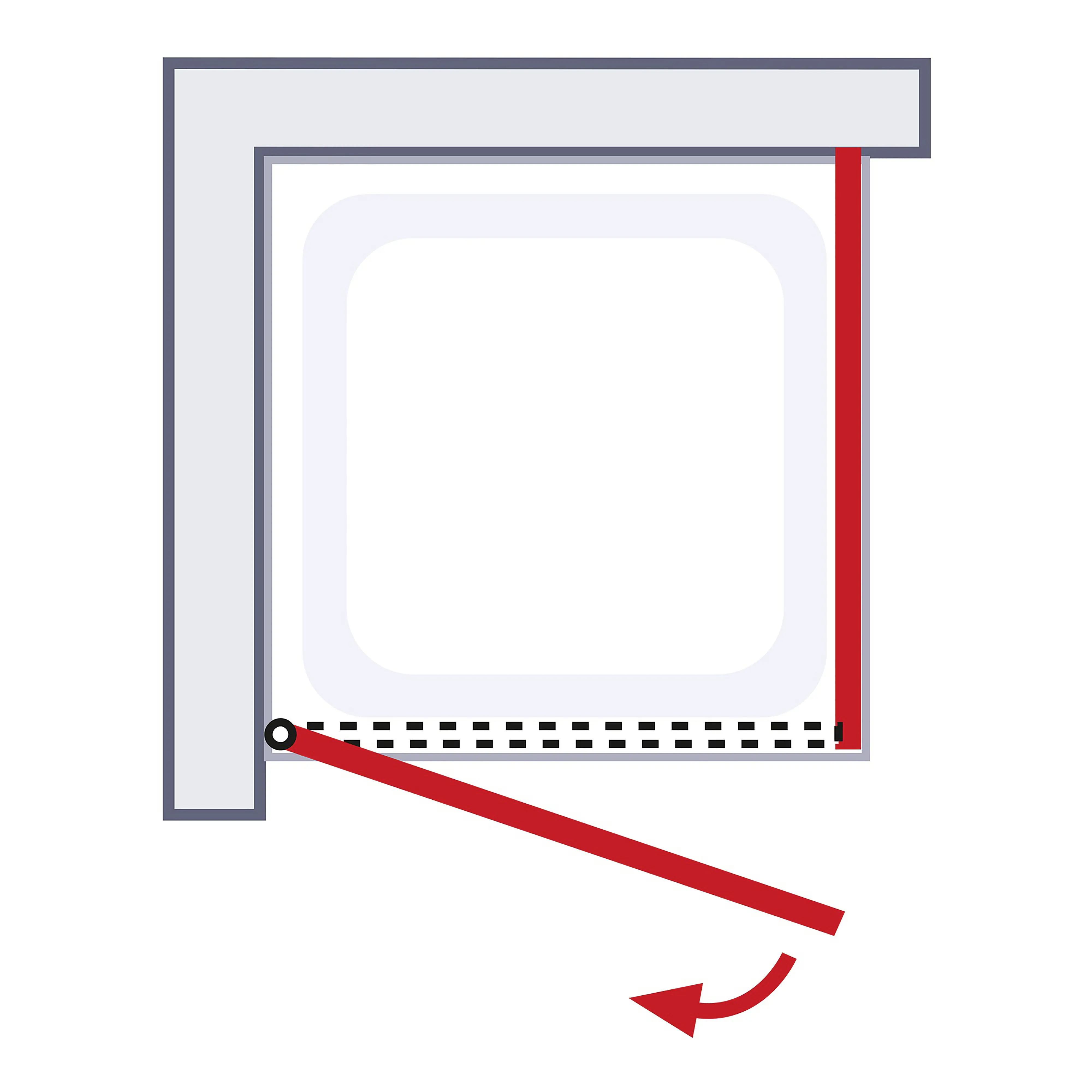 Schulte Drehtür Seitenwand 100 x 100 x 200 cm Toura