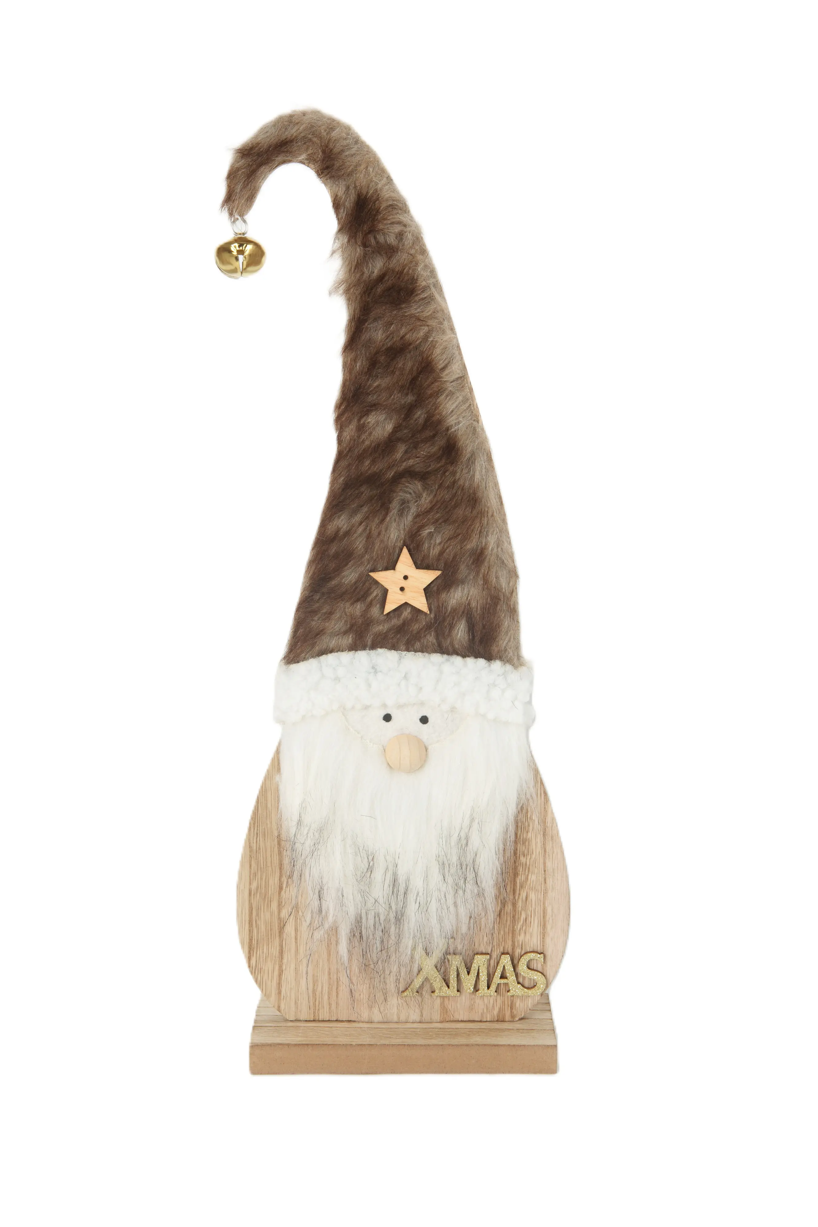 TrendLine Deko Aufsteller Weihnachtsmann Holz 16,5 x 6 x 45 cm braun
