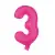 Folienballon Zahl 3 neon pink 85 cm 