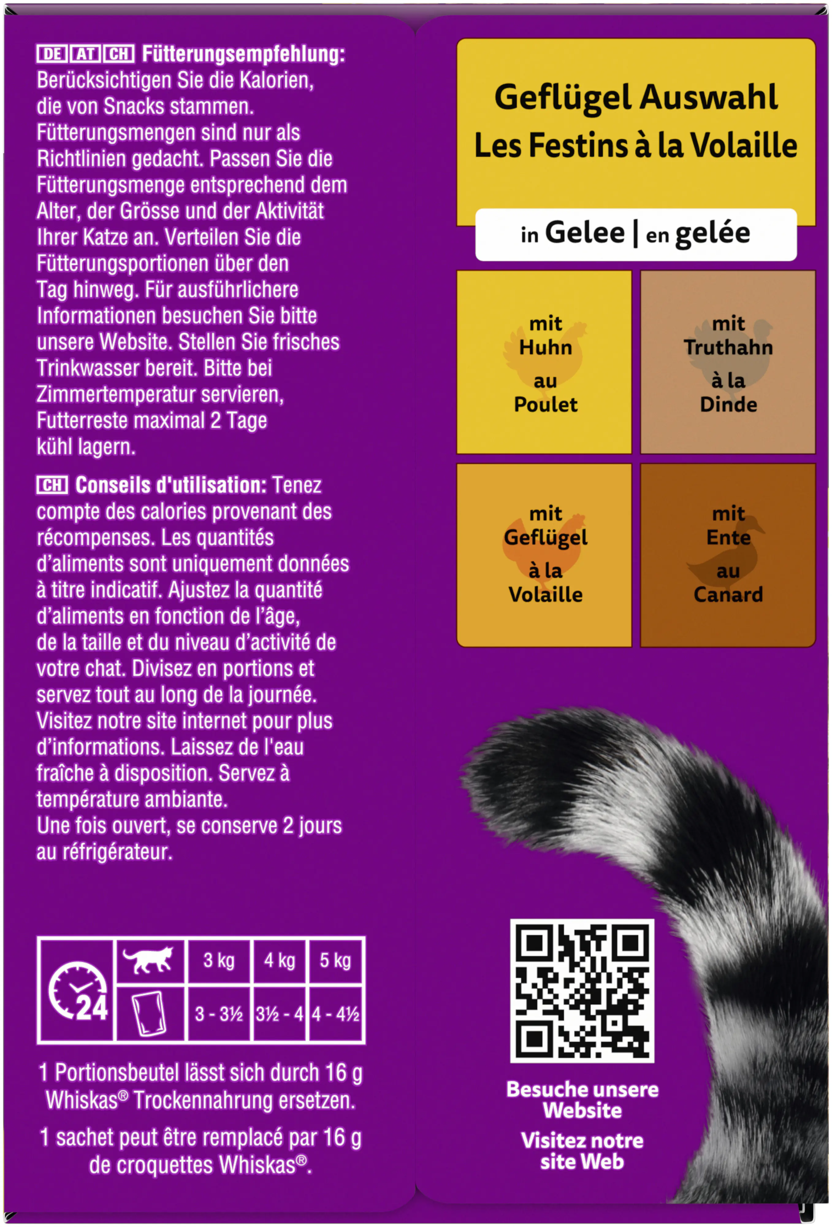 Whiskas Multipack Senior 7+ Geflügelauswahl in Gelee Katzenfutter 12 x 85 g