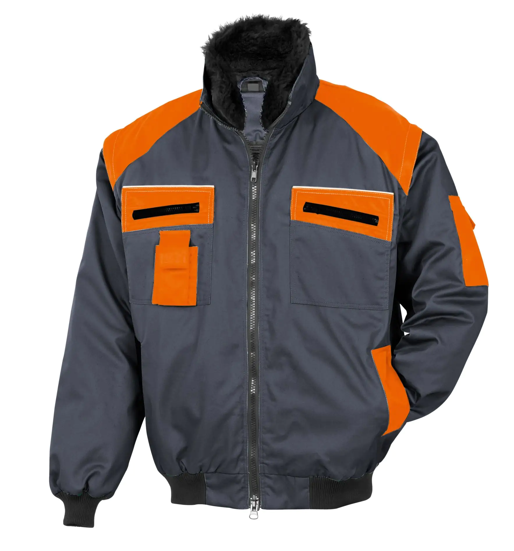 Warnschutz-Jacke anthrazit-orange