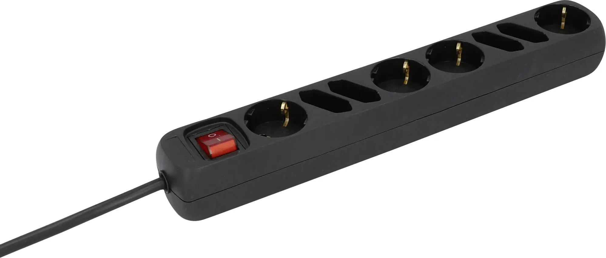 Unitec Steckdosenleiste 4+4-fach 1,4m mit Schalter, schwarz