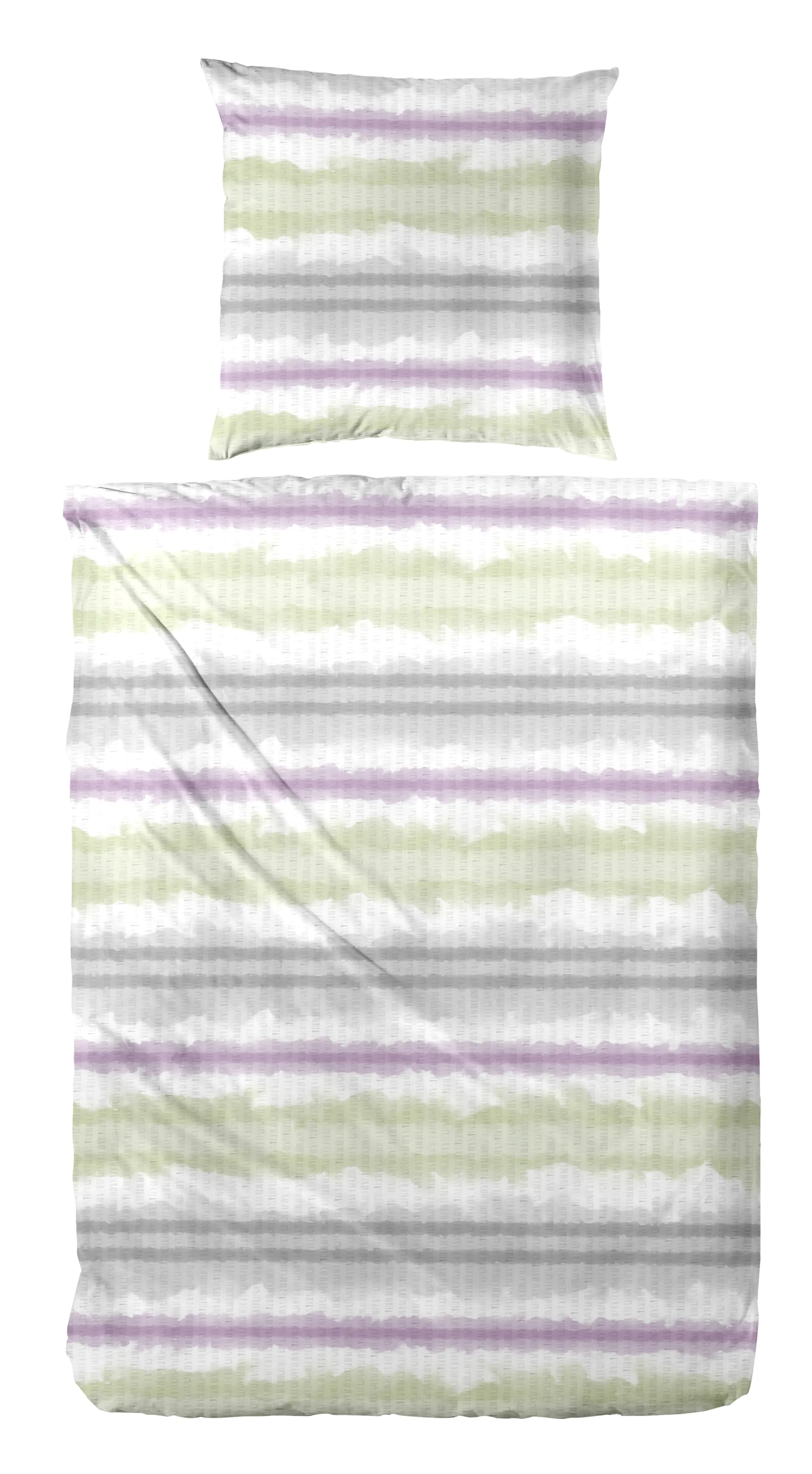 Westminster Bettwäsche Mikrofaser gestreift lila grün 135 x 200 cm 