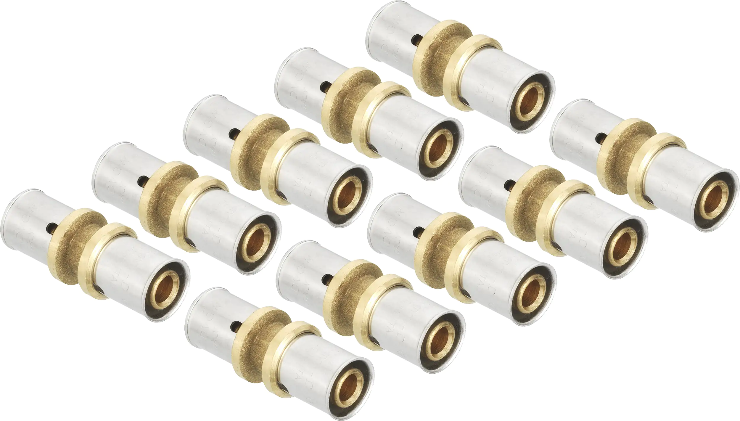 Cornat Press-Kupplung komplett Messing/Edelstahl, ø 16 mm, 10 Stück