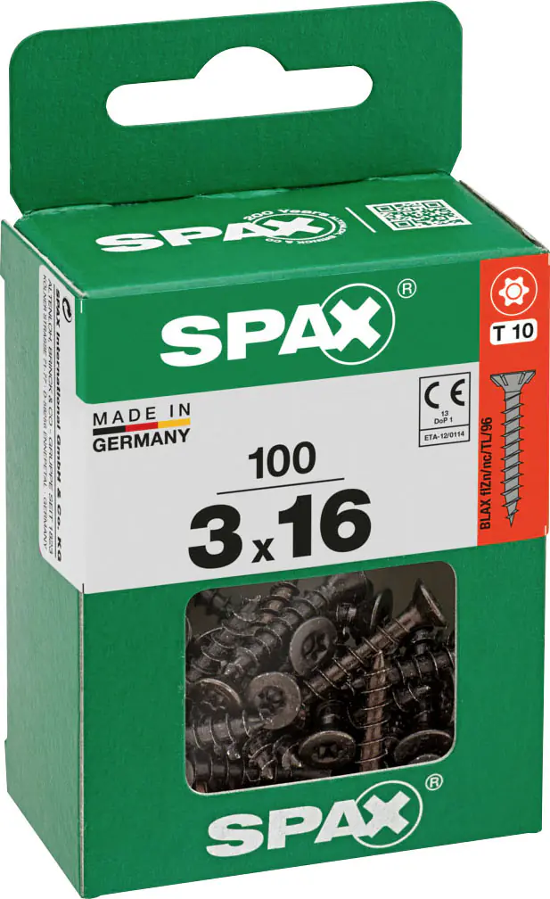 Spax Universalschrauben 3 x 16 mm T10 Vollgewinde - 100 Stk. 
