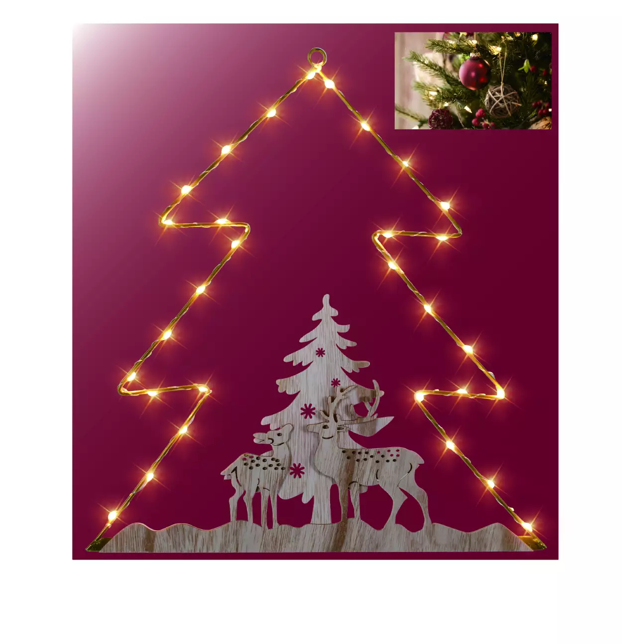 TrendLine LED Metallsilhouette Baum 40 x 37 cm warmweiß mit Timer