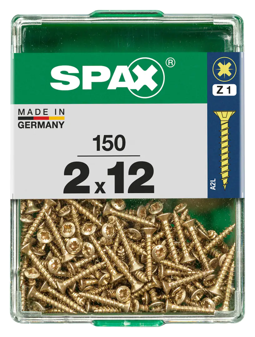 Spax Universalschrauben 2.0 x 12 mm PZ 1 - 150 Stk. Spax Universalschrauben 2.0 x 12 mm PZ 1 - 150 Stk.