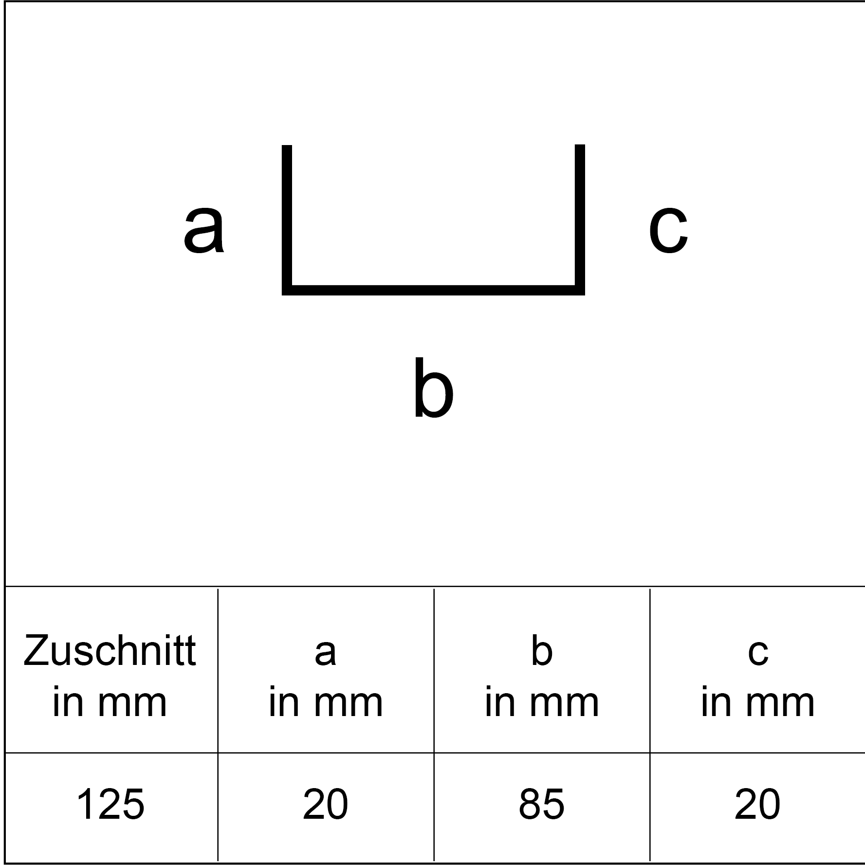 Sarei U-Profil HG17 1000 x 85 x 20 mm natur