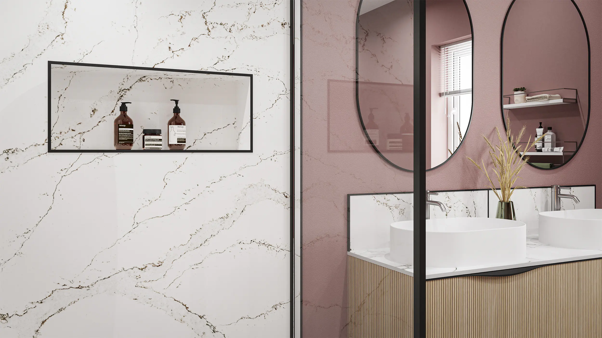 Wetwall Alloy Wandpaneel  Calacatta Volegno 120 x 244 cm