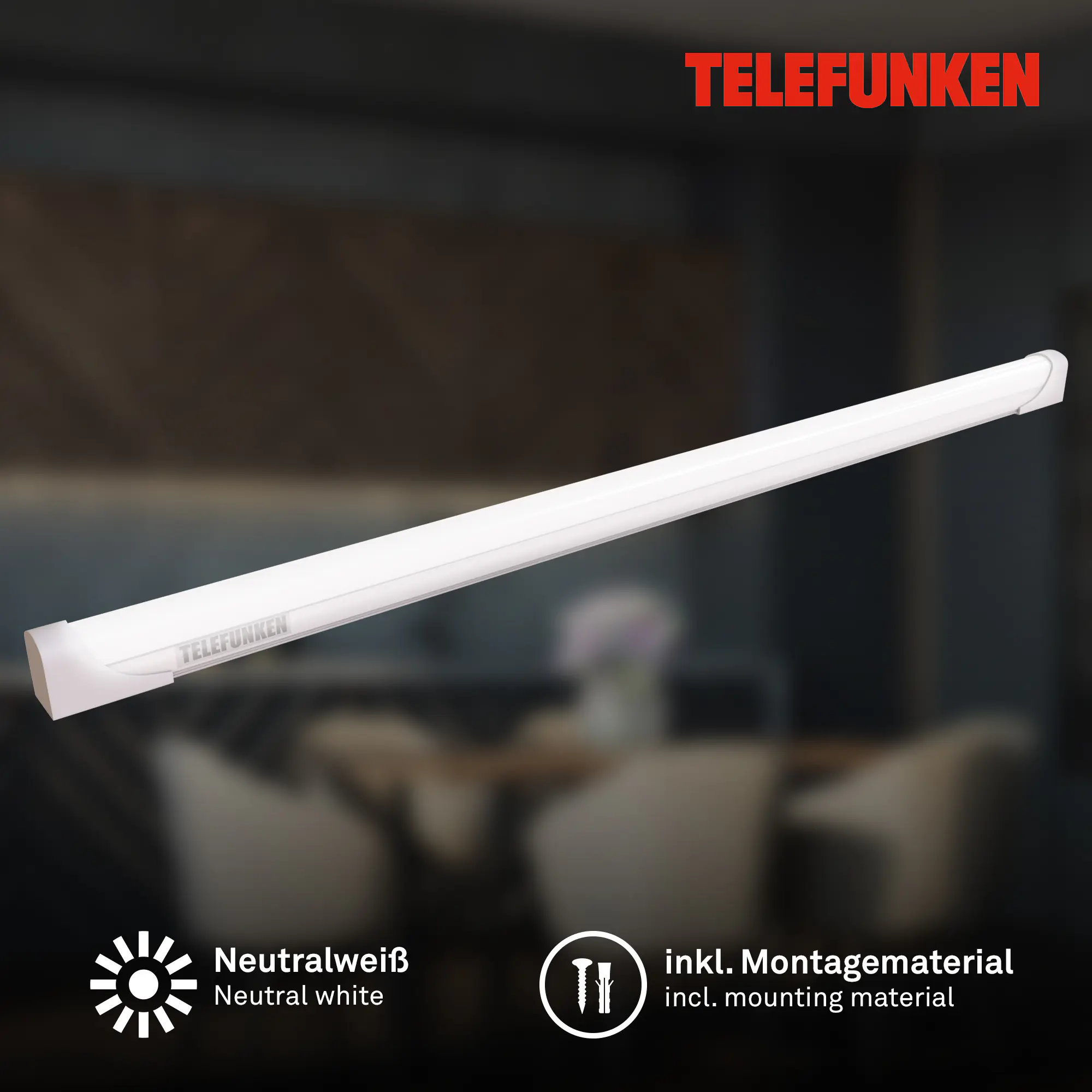 Telefunken LED Unterbauleuchte Hebe 57 cm weiß, mit Stecker Telefunken LED Unterbauleuchte Hebe 57 cm weiß, mit Stecker