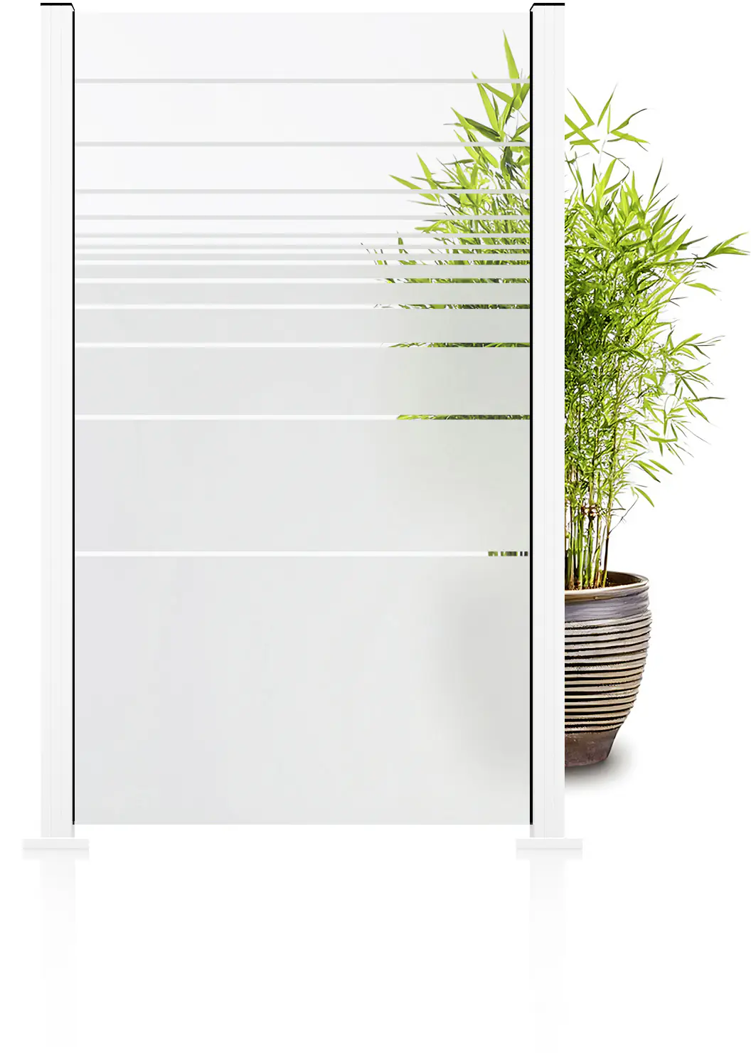 Ambiente Glaszaun Grundset  mit Siebdruck 187 x 107,2 cm weiß