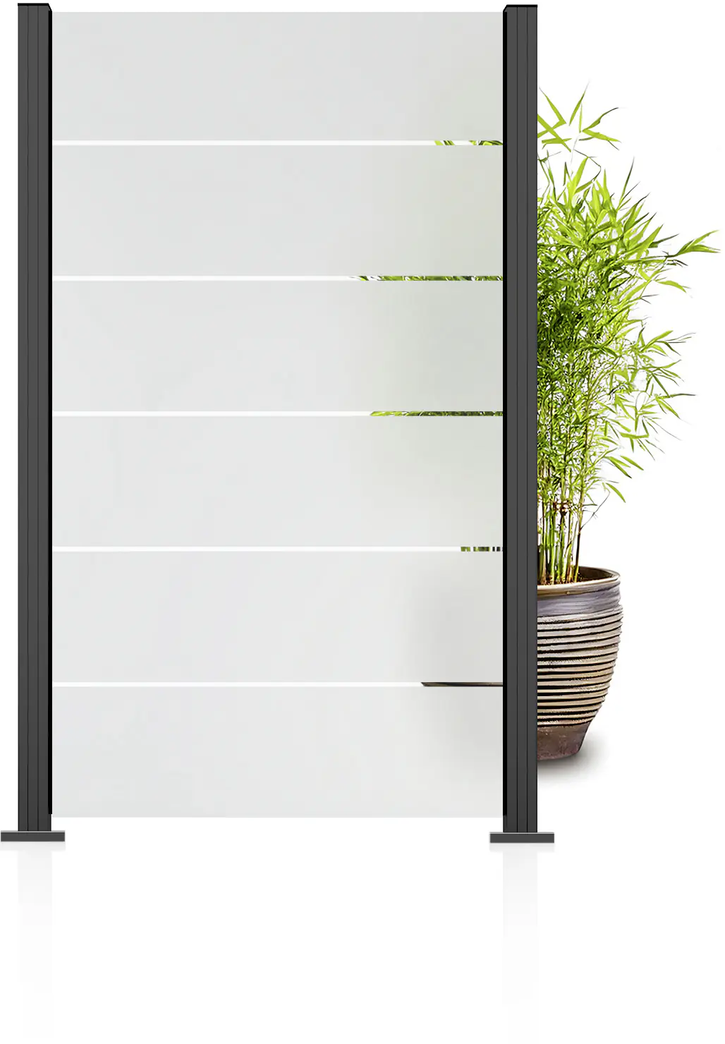 Ambiente Glaszaun Grundset Klarglas mit Siebdruck 187 x 107,2 cm  anthrazit