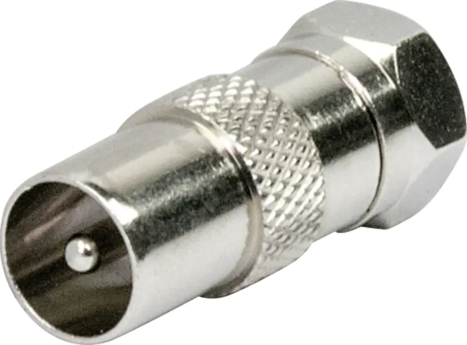 Schwaiger Koaxial Adapter UEST9310 531 silber, 1x F Stecker / 1x IEC Stecker