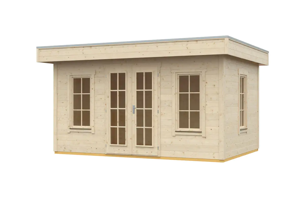 4018211610891_2 SKAN HOLZ Freizeithaus Basel 2 420 x 380 cm natur mit Fußboden