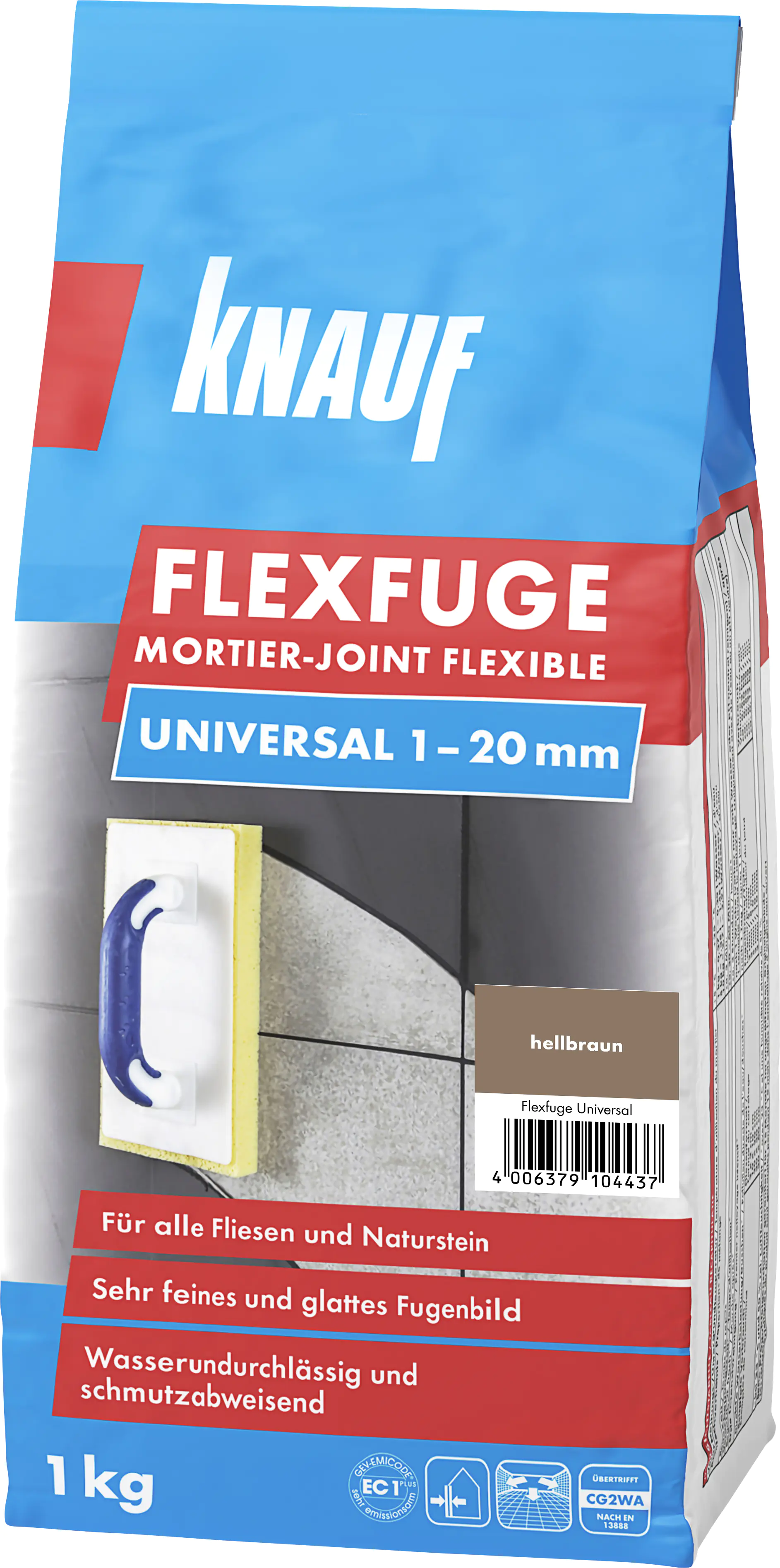 Knauf Fugenmörtel Flexfuge Universal 1 - 20 mm hellbraun 1 kg