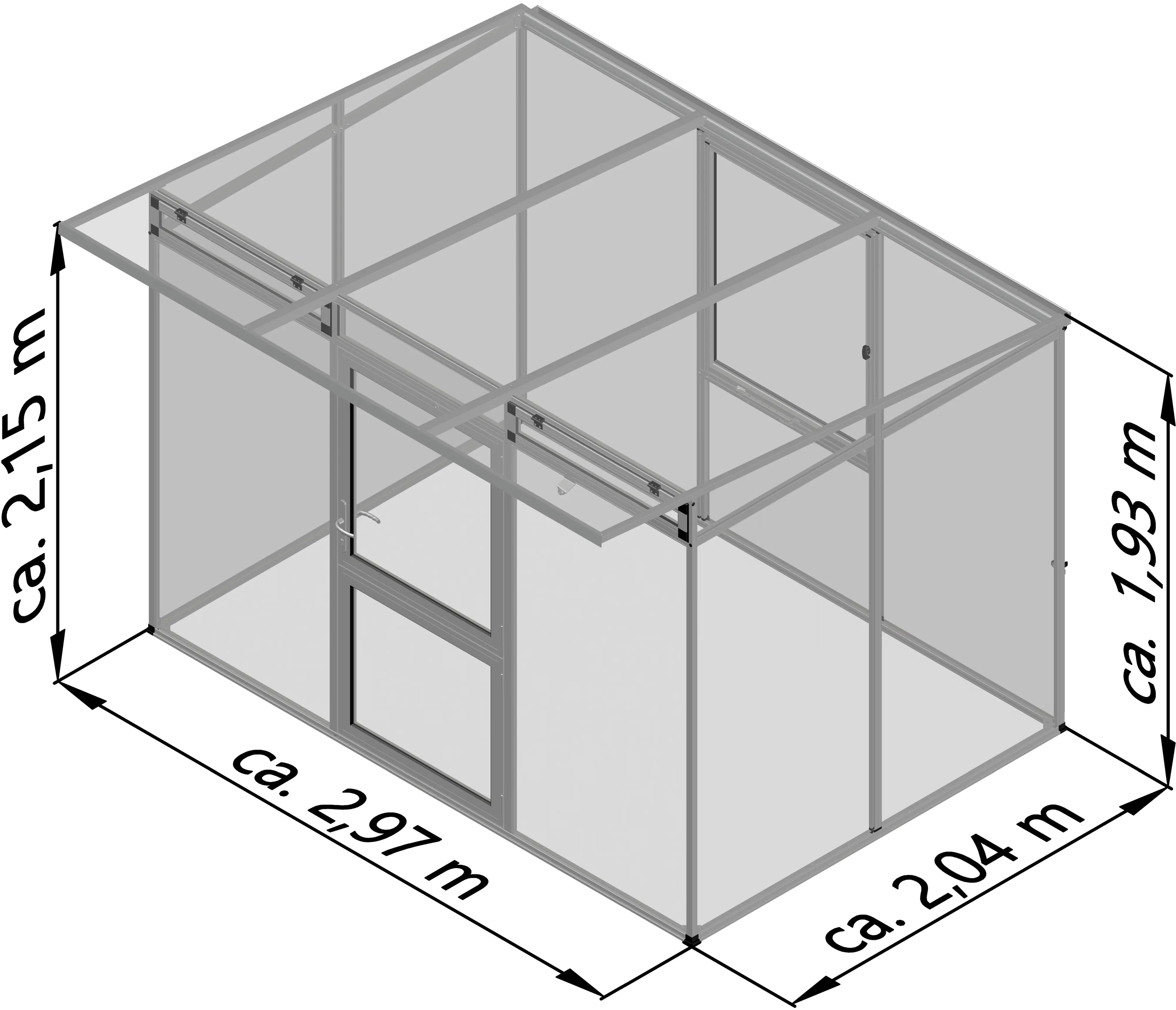 KGT Alu-Gewächshaus Linea II 297 x 204 cm KGT Alu-Gewächshaus Linea II 297 x 204 cm