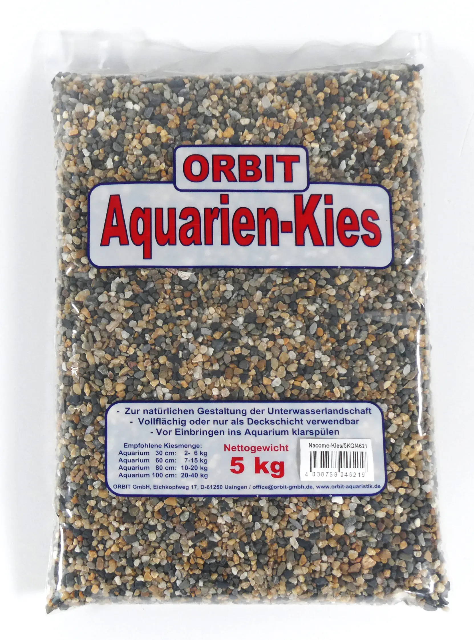 Orbit Aquarien Kies Nacomo schwarz-beige-braun 5 kg